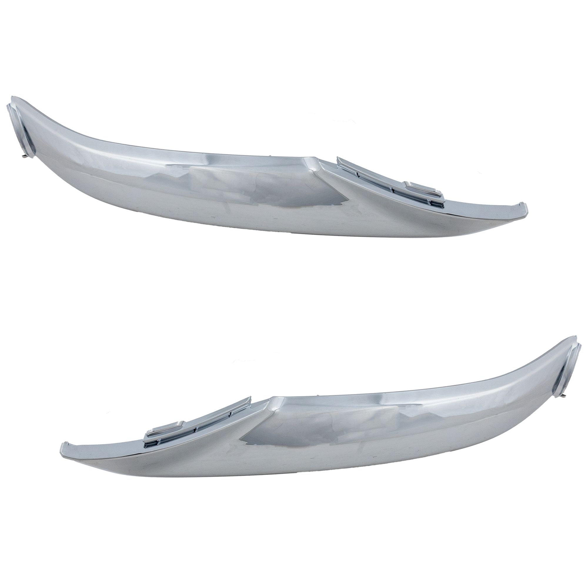 AM NAVIGATOR 18-21 FRONT BUMPER MOLDING RH AND LH Chrome SKU SET RL01590005 Partslink FO1046117 FO1047117 OEM JL7Z17C754AA JL7Z17C755AA