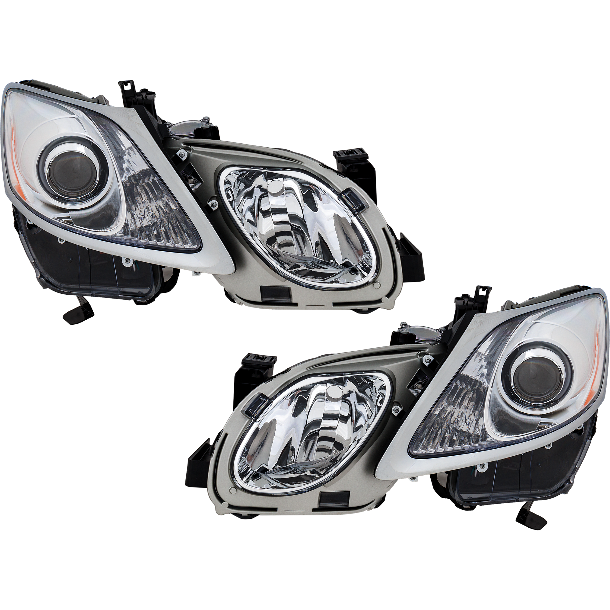 AM GS350-07-11 HEAD LAMP RH AND LH Lens and Housing w o Adaptive Headlight w o HLW Holes SKU SET RL10010009 Partslink LX2518145 LX2519145 OEM 8107030B72-8114030B61