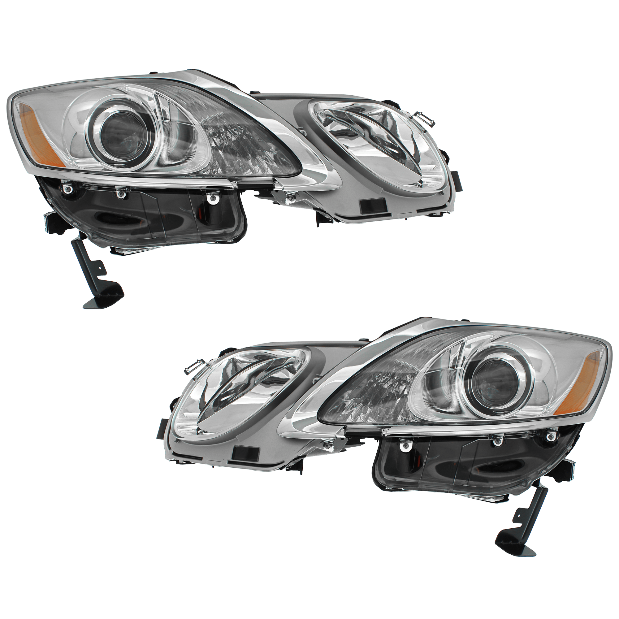 AM GS350 GS430 GS460-07-11 HEAD LAMP RH AND LH Lens and Housing w o Adaptive Headlight w HLW Holes CAPA SKU SET RL10010011Q Partslink LX2518156C LX2519156C OEM 8107030B82-8114030B71