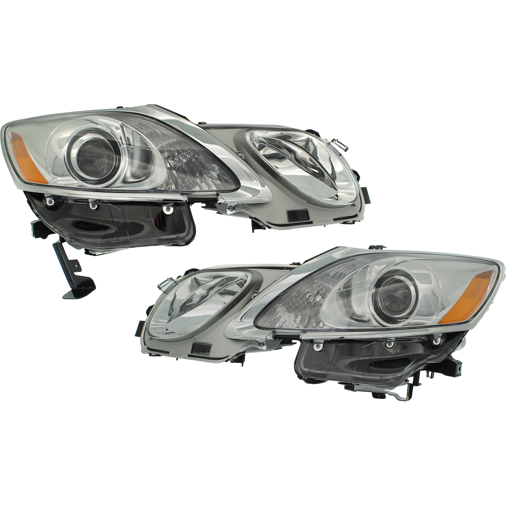 AM GS350 GS430 GS460-07-11 HEAD LAMP RH AND LH Lens and Housing w o Adaptive Headlight w HLW Holes SKU SET RL10010011 Partslink LX2518156 LX2519156 OEM 8107030B82-8114030B71