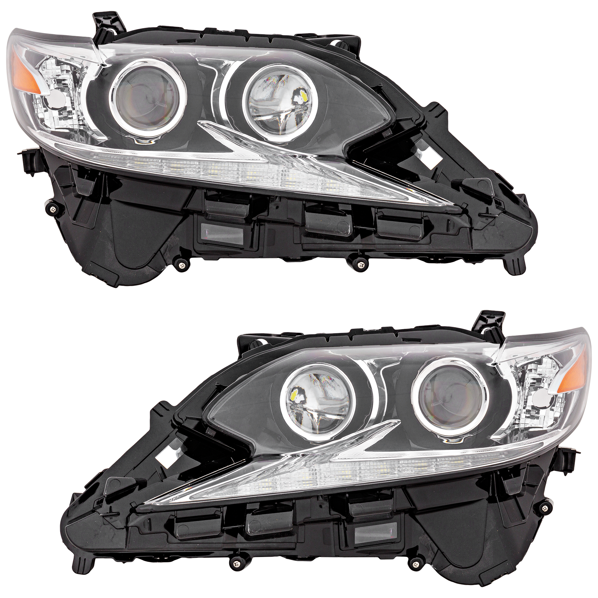 AM ES300H ES350-16-17 HEAD LAMP RH AND LH Lens and Housing LED High Beam w o Adaptive Headlight SKU SET RL10010021U Partslink LX2519159 LX2518159 OEM 8114033A60-8107033A60