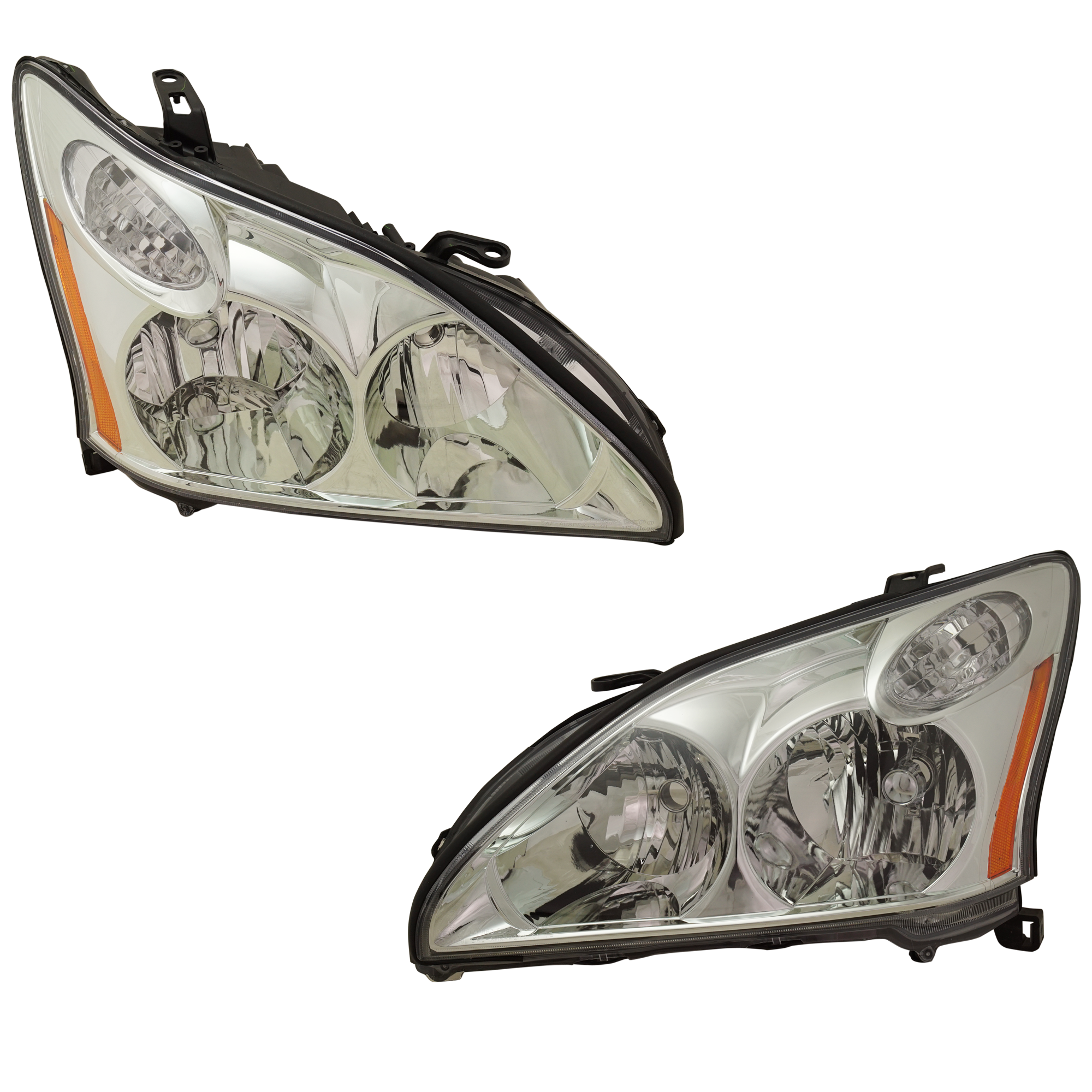 AM RX330-04-06 RX400H 06-08 RX350-07-09 HEAD LAMP RH AND LH Lens and Housing Halogen Japan Built Set of 2 SKU SET RL10010027-2 Partslink LX2502123 LX2503123 OEM 8113048200-8117048200