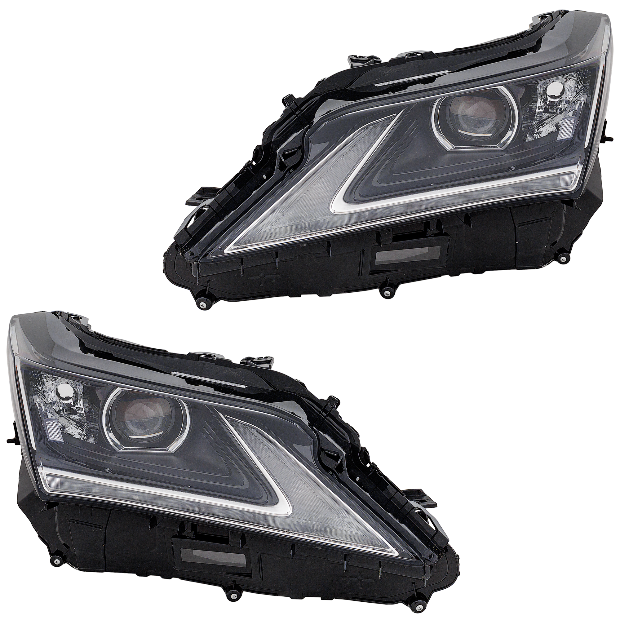 AM RX350-16-19 RX450HL 18-19 HEAD LAMP RH AND LH Lens and Housing Halogen Single Beam RX350 Japan Built Vehicle w o CCS RX450HL w o HLW CAPA SKU SET RL10010043Q Partslink LX2519165C LX2518165C OEM 8114048E01-8107048E01