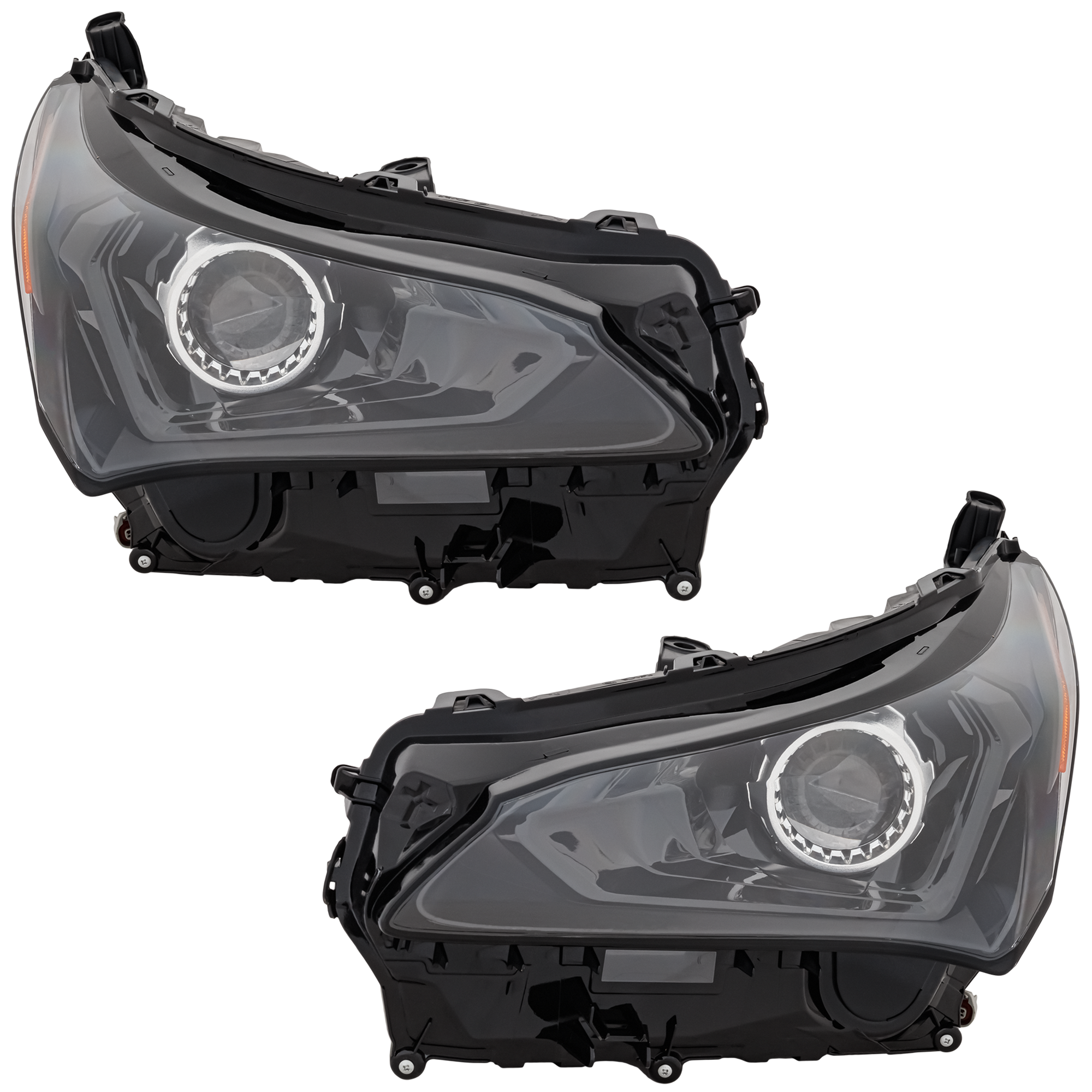 AM NX300-18-21 NX300H 21-21 HEAD LAMP RH AND LH Lens and Housing Halogen NX300-18-21 Single Beam NX300H 21-21 Triple Beam w F Sport Package CAPA SKU SET RL10010059Q Partslink LX2503177C LX2502177C OEM 8114578200-8118578200