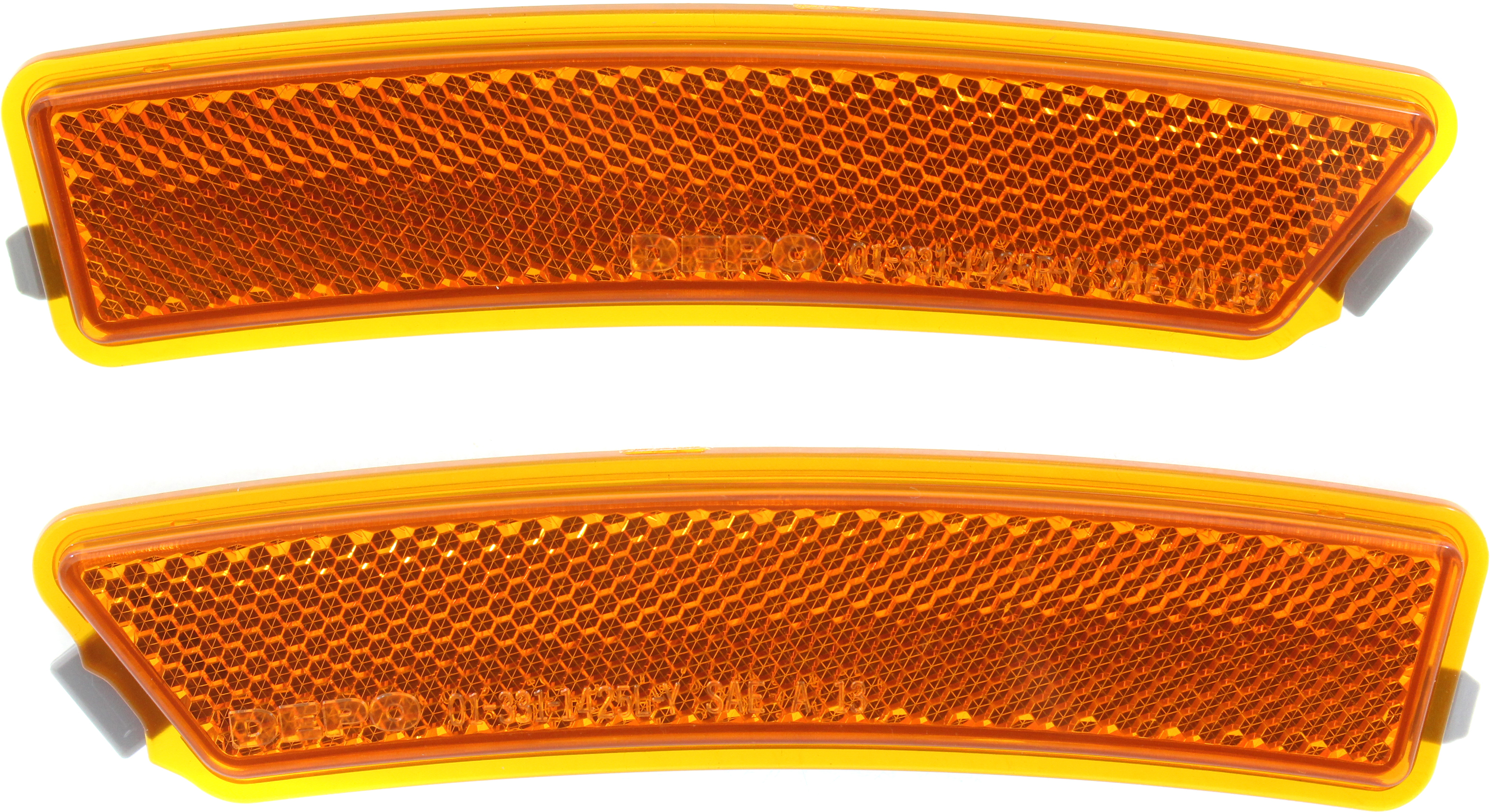 AM MKZ 13-16 FRONT BUMPER REFLECTOR RH AND LH CAPA SKU SET RL11090001Q Partslink FO1084100C FO1085100C OEM DP5Z13A565E DP5Z13A565F