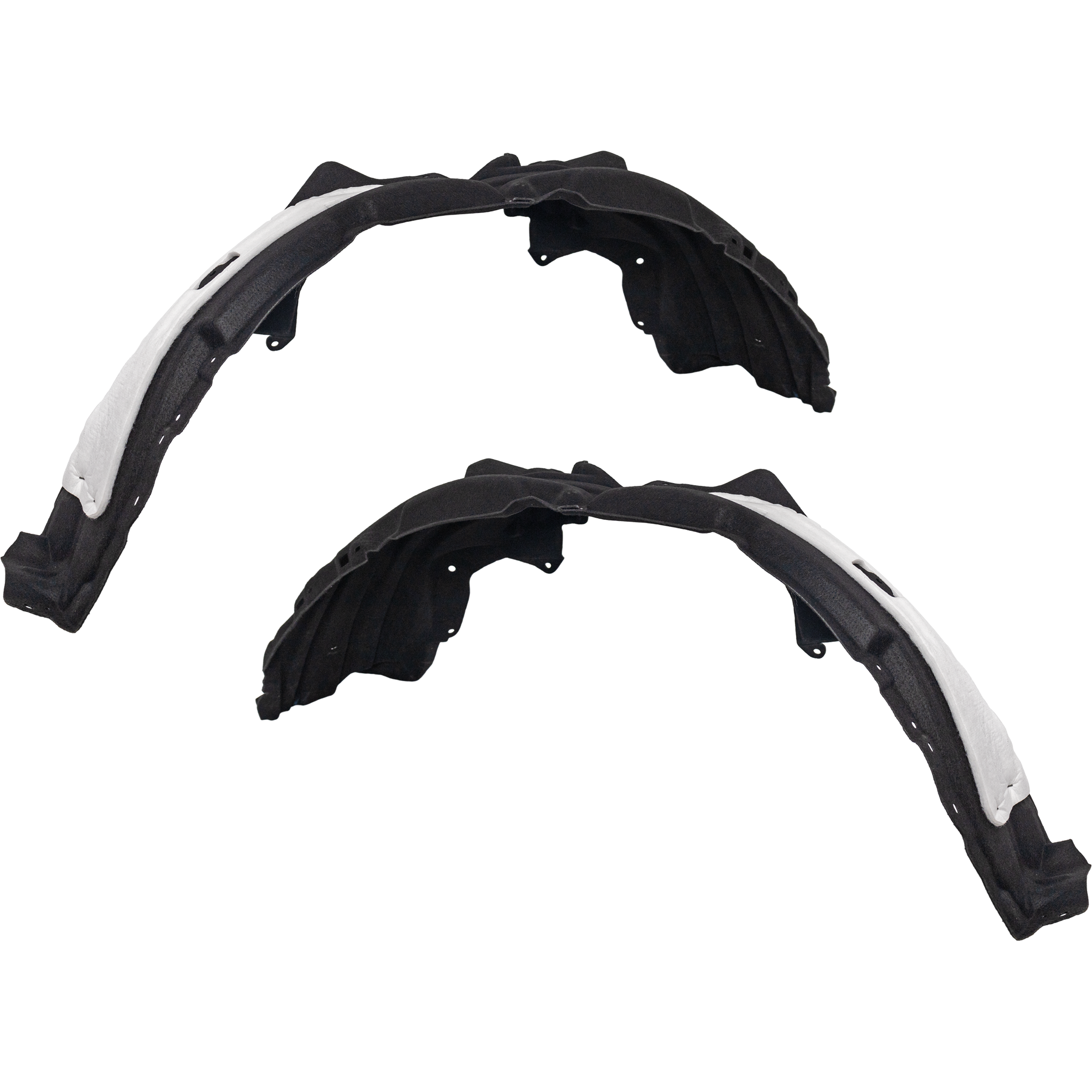 AM NX250 NX350-22-24 FRONT FENDER LINER RH AND LH Thermo Form w Insulation foam and Extension Sheet CAPA SKU SET RL22210045Q Partslink LX1248149C LX1249149C OEM 53875F6010-53876F6010