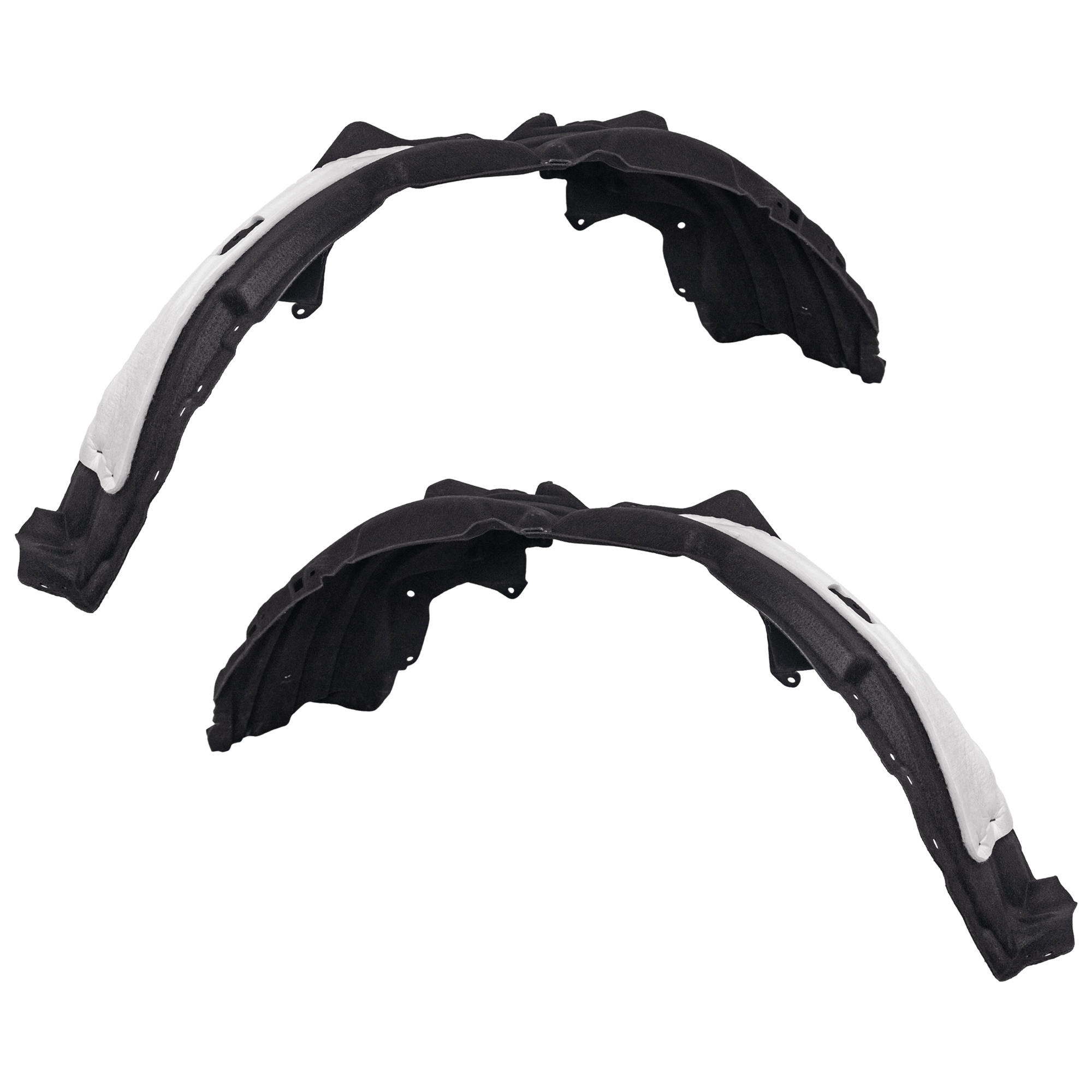AM NX250 NX350-22-24 FRONT FENDER LINER RH AND LH Thermo Form w Insulation foam and Extension Sheet SKU SET RL22210045 Partslink LX1248149 LX1249149 OEM 53875F6010-53876F6010