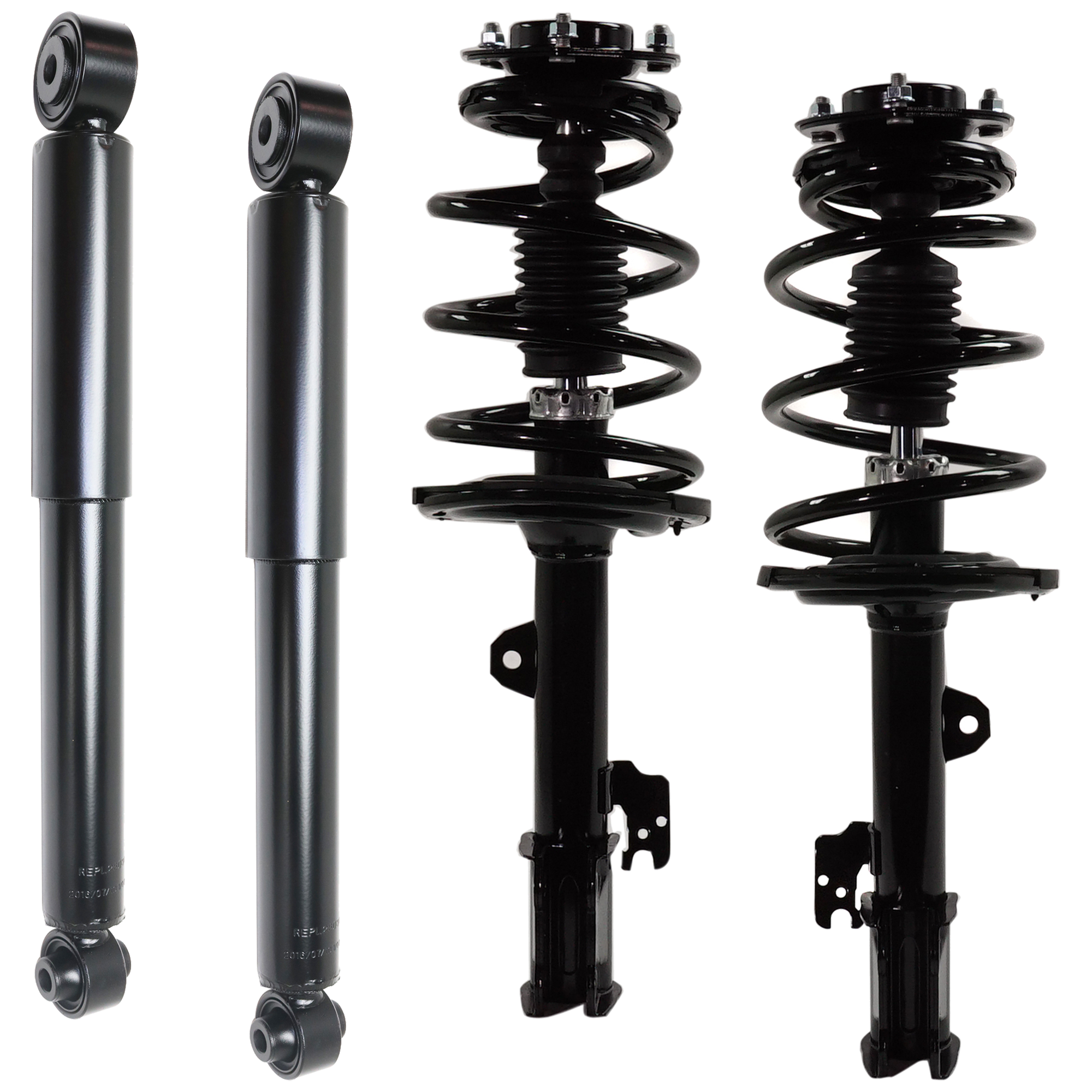 AM RX350 RX450H 10-15 FRONT AND REAR SHOCK AND FULLY LOADED STRUT RH AND LH Set of 4 SKU SET RL28050015-4 OEM 4851080580-2701539577 G57563