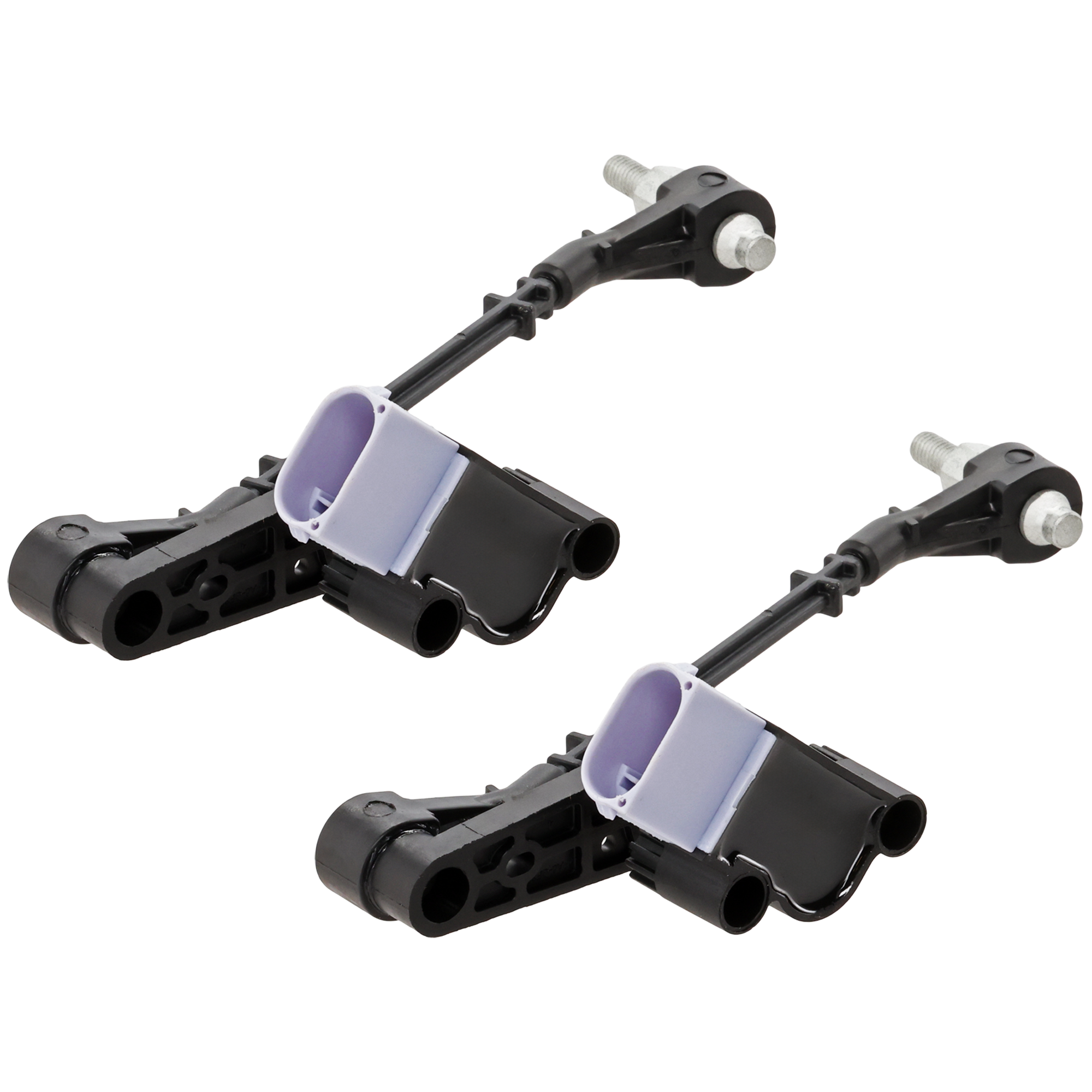 AM RANGE ROVER 10-12 FRONT SUSPENSION RIDE HEIGHT SENSOR Black Plastic Set of 2 SKU SET RL32840001-2 OEM LR023652 LR010828