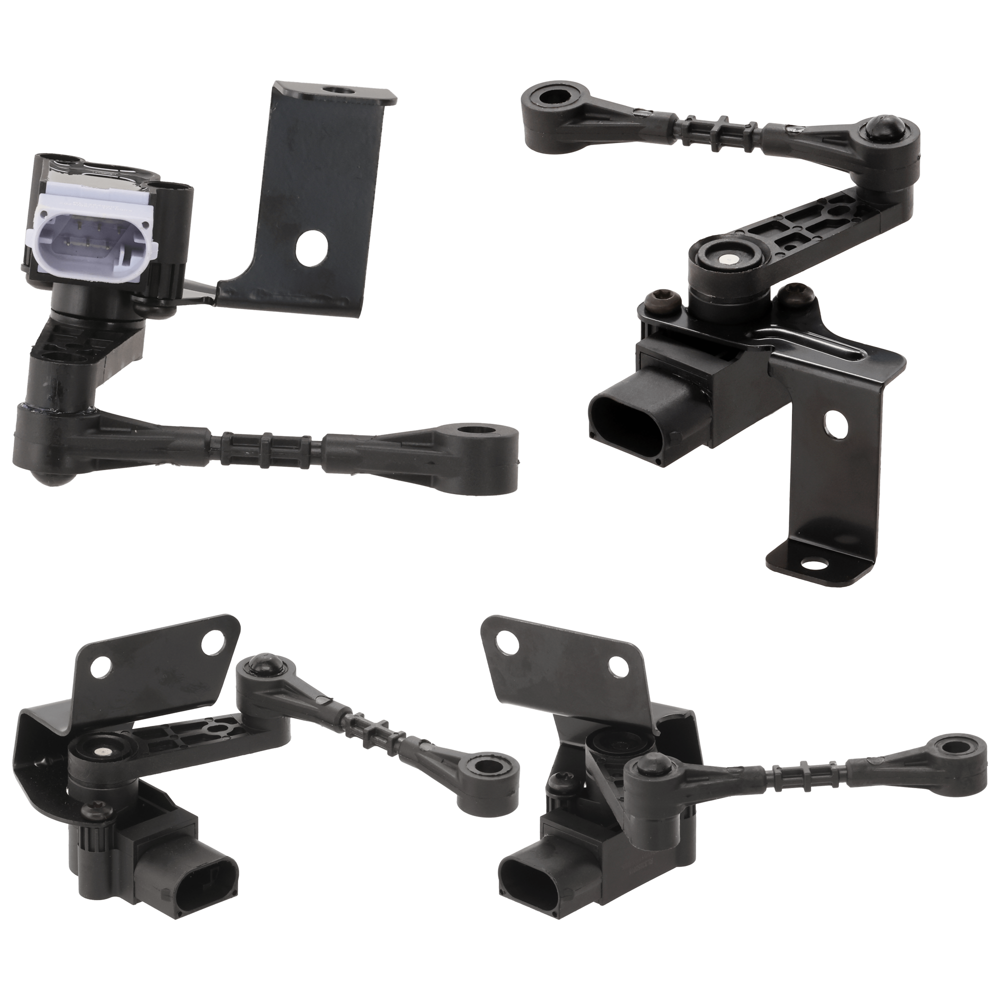 AM RANGE ROVER EVOQUE 12-18 FRONT AND REAR SUSPENSION RIDE HEIGHT SENSOR RH AND LH Black Plastic Set of 4 SKU SET RL32840007 A