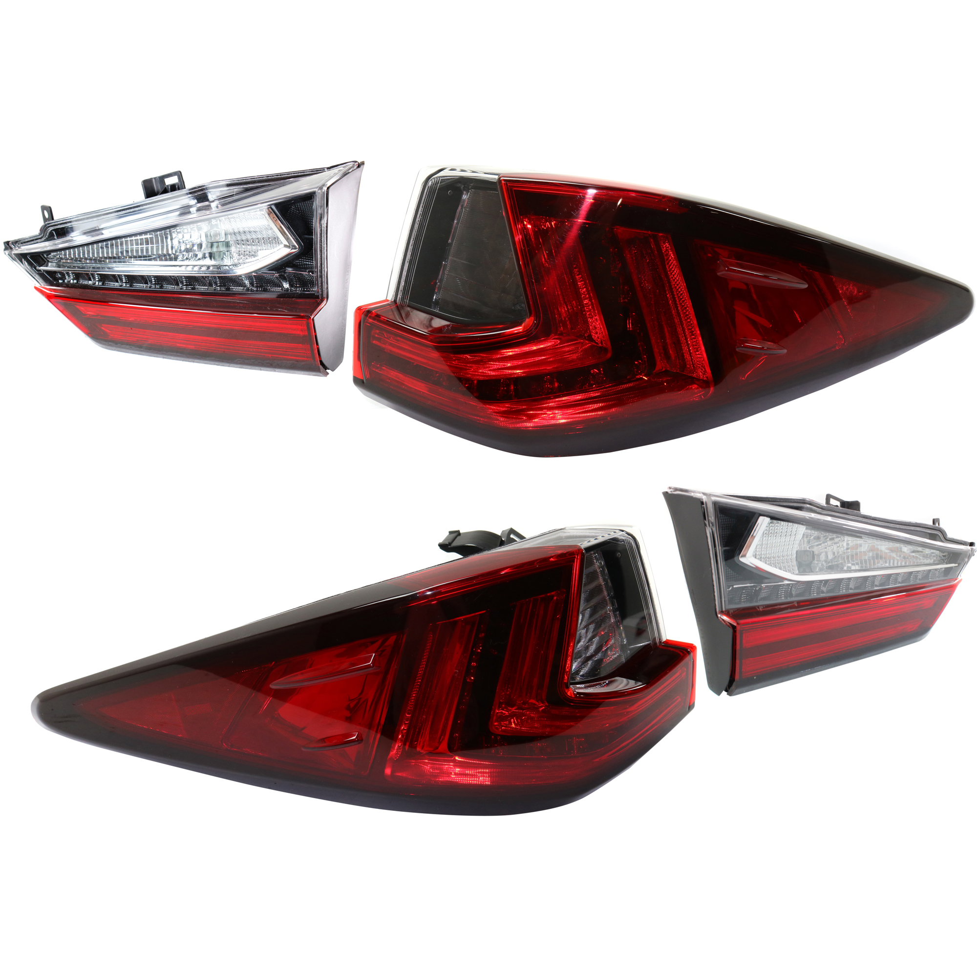 AM RX450H 16-20 RX350L RX450HL 18-22 TAIL LAMP RH AND LH Inner and Outer Assembly Halogen Standard RX350 RX350L Canada Japan Built Vehicle SKU SET RL73010008-4 OEM 815500E130 PFM 8155148380 PFM