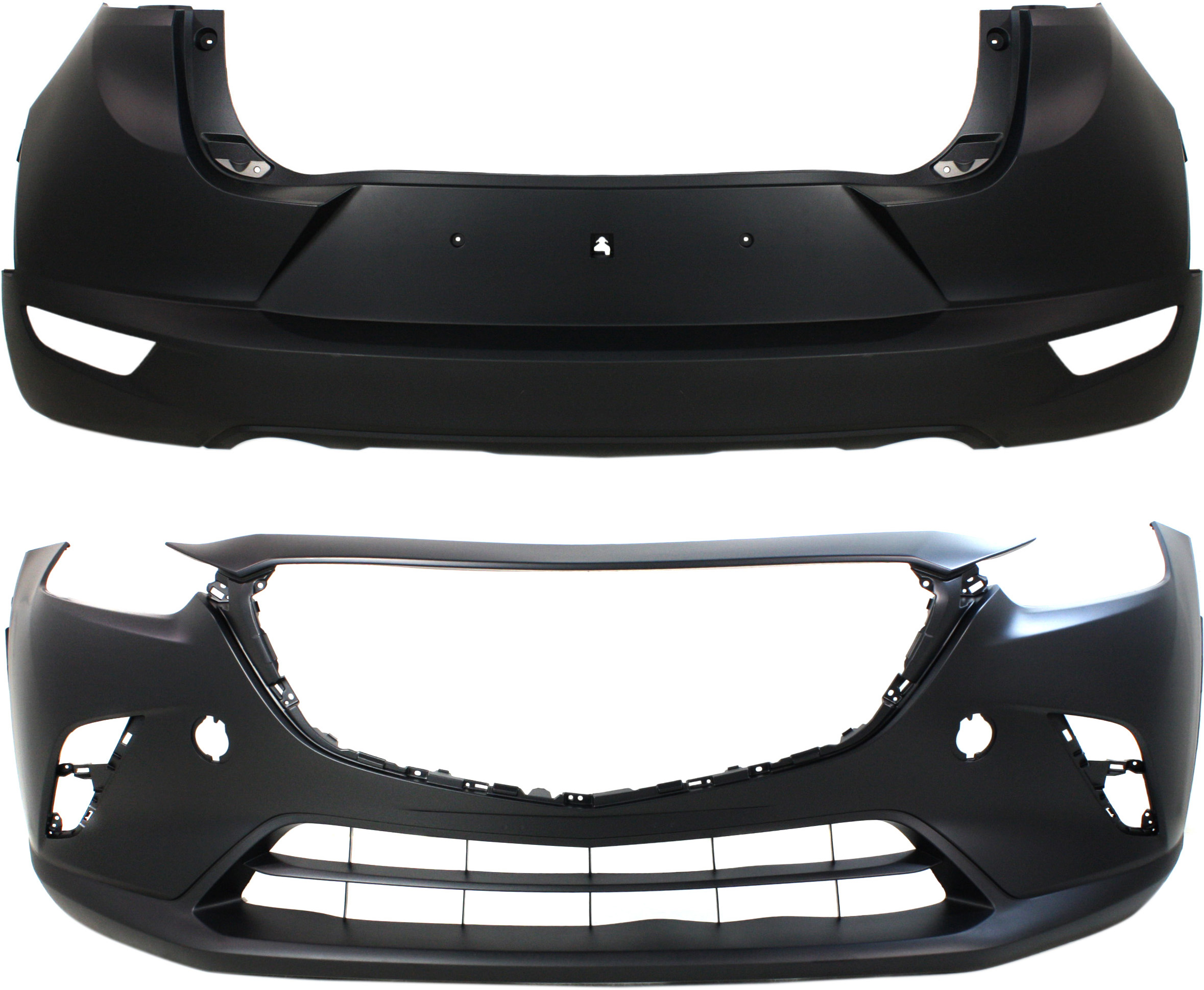 AM CX 3-16-22 FRONT AND REAR BUMPER COVER Primed SKU SET RM01030001P 2 Partslink MA1000242 MA1100218 OEM DK8A50031DBB DF8G50031DBB DKYA