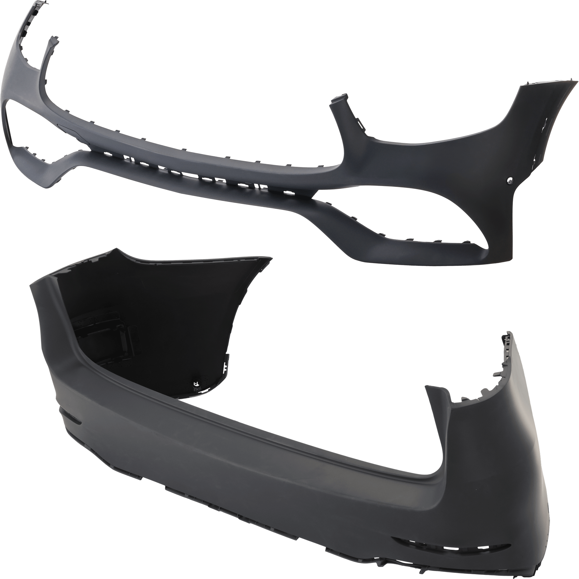 AM GLC300-20-22 FRONT AND REAR BUMPER COVER Primed SKU SET RM01030122P A Partslink MB1000620 MB1100461 OEM 25388000079999-25388559049999