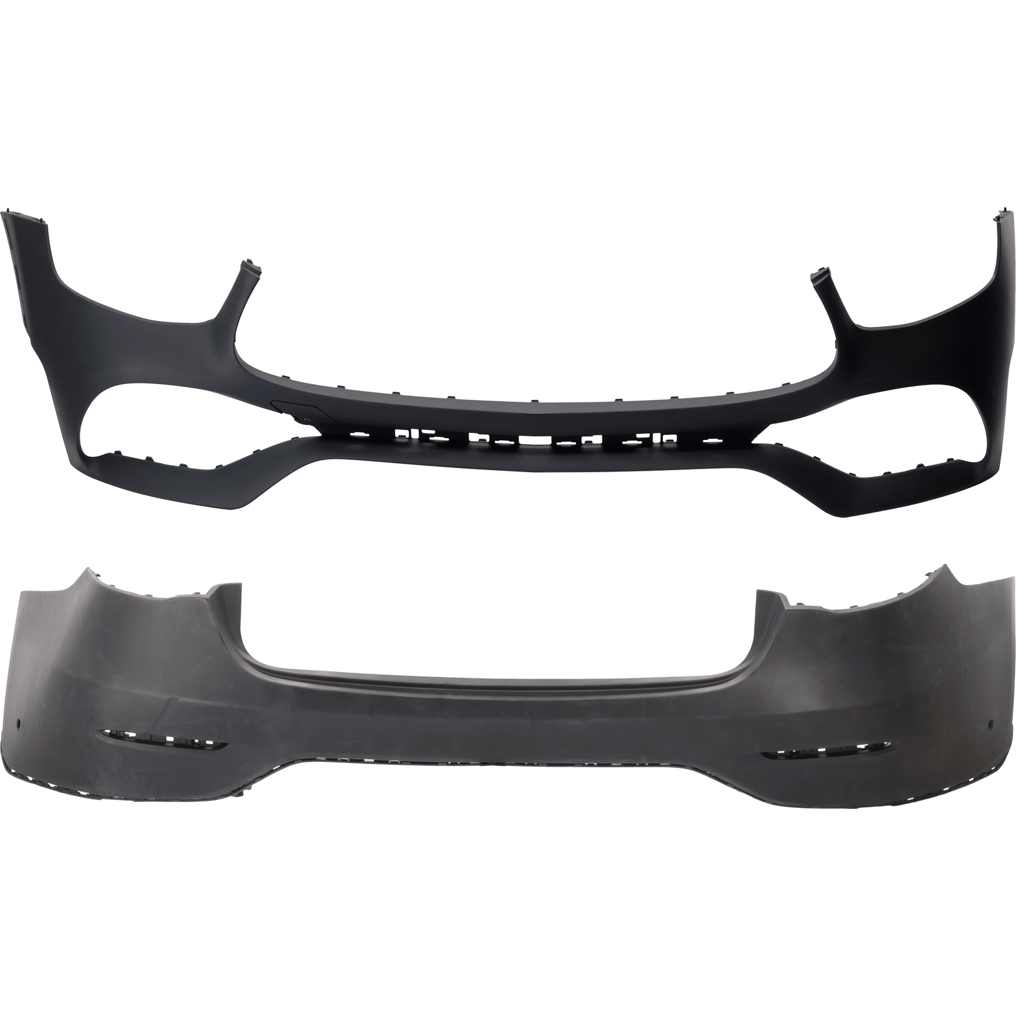 AM GLC300 GLC43 AMG 20-22 FRONT AND REAR BUMPER COVER Primed SKU SET RM01030124P B Partslink MB1000619 MB1100455 OEM 25388057039999-25388557049999