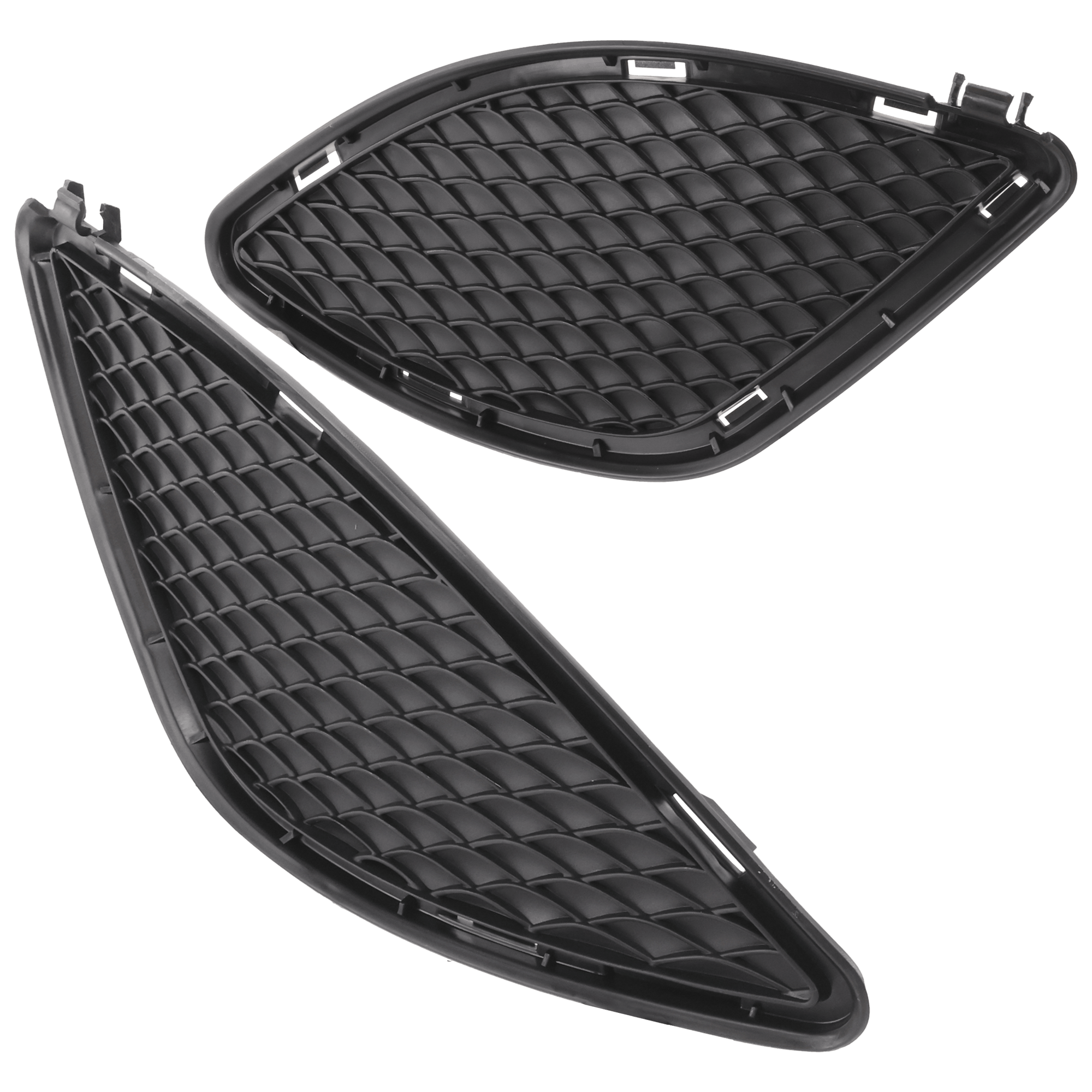 AM CLA250-14-16 FRONT BUMPER GRILLE RH AND LH Black w o AMG Styling Package and Daytime Running Light SKU SET RM01530099 Partslink MB1038235 MB1039235 OEM 1178850322-1178850422