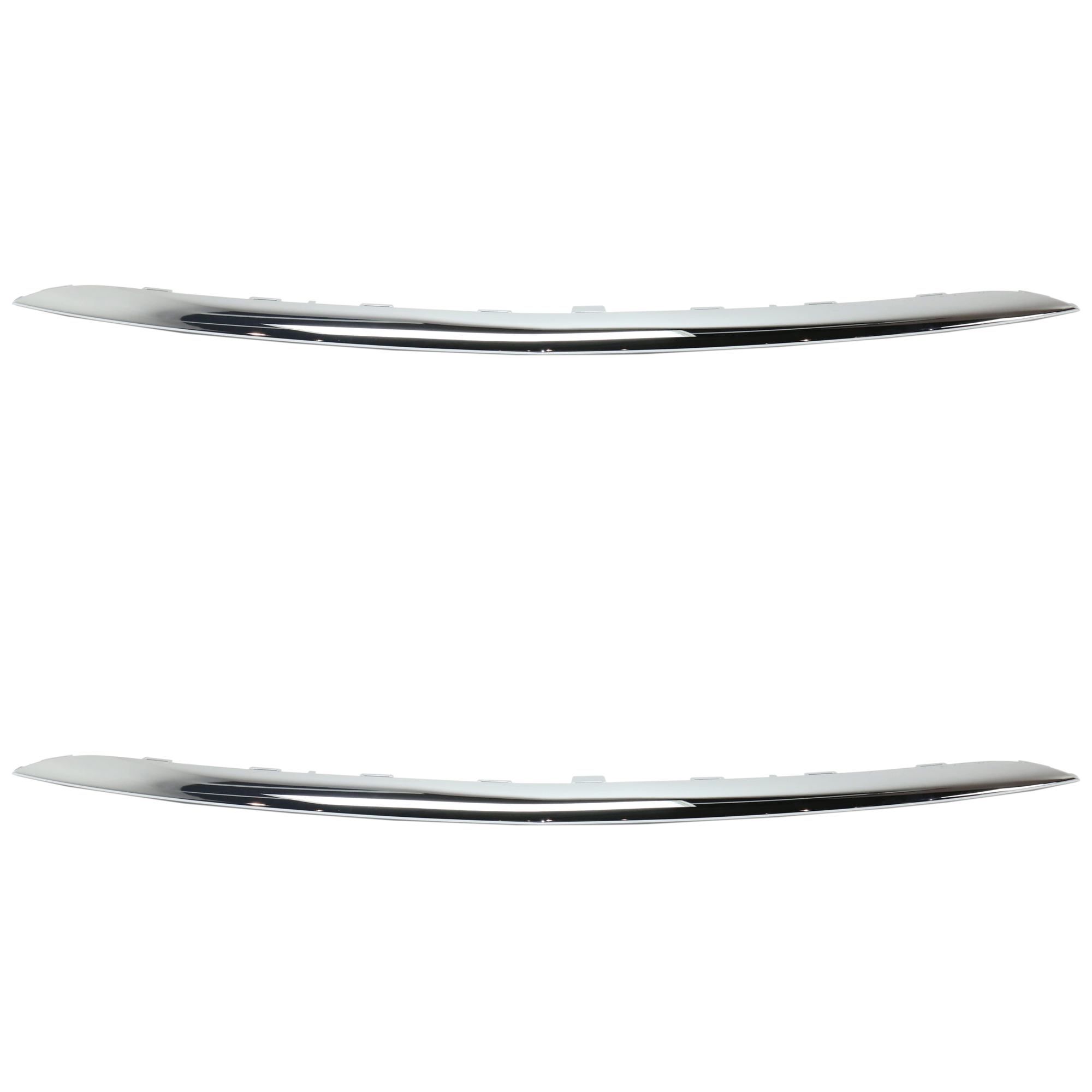 AM E CLASS 17-20 FRONT BUMPER MOLDING RH AND LH Chrome w AMG Pkg Convertible Coupe w o Luxury Pkg Sedan Wagon SKU SET RM01590007-2