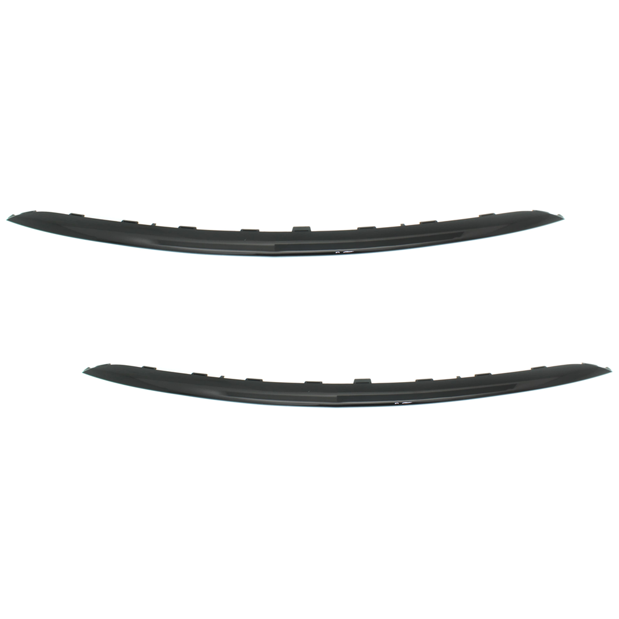 AM E CLASS 17-20 FRONT BUMPER MOLDING RH AND LH Gloss Black w o Luxury Pkg Sdn Wgn w AMG Styling Pkg Conv Cpe w o Carbon Fiber Pkg Exc. E63 Model SKU SET RM01590009-2