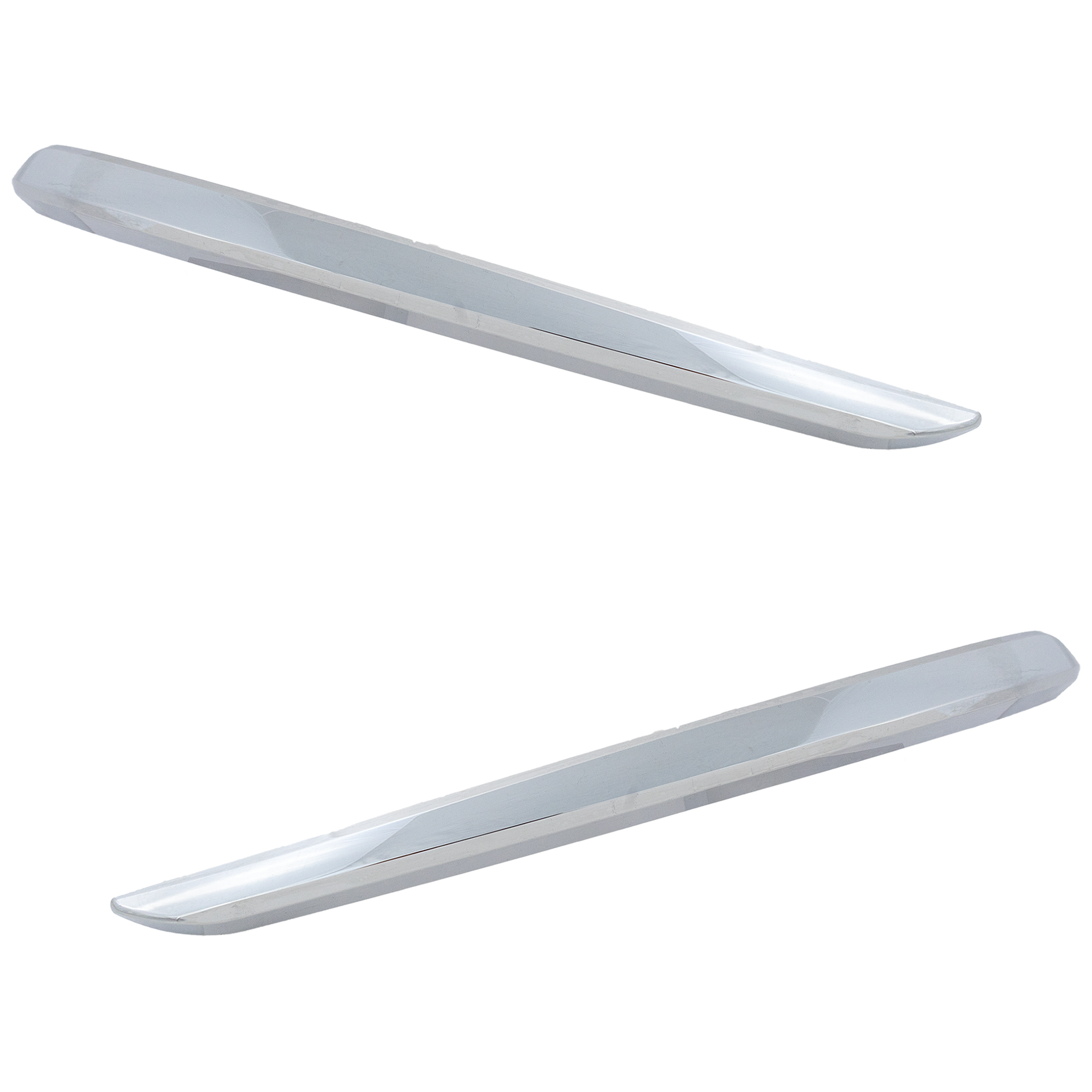 AM CX 3-19-22 FRONT BUMPER MOLDING RH AND LH Chrome SKU SET RM01590047 Partslink MA1047108 MA1046108 OEM DL9A50B40A DL9A50B50A