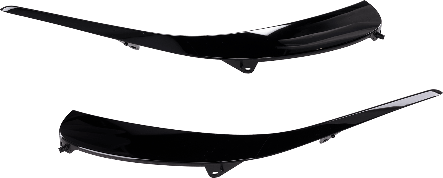 AM E53 AMG 21-23 FRONT BUMPER MOLDING RH AND LH Outer Trim Gloss Black SKU SET RM01590071 Partslink MB1047190 MB1046190 OEM 2138850205-2138850105