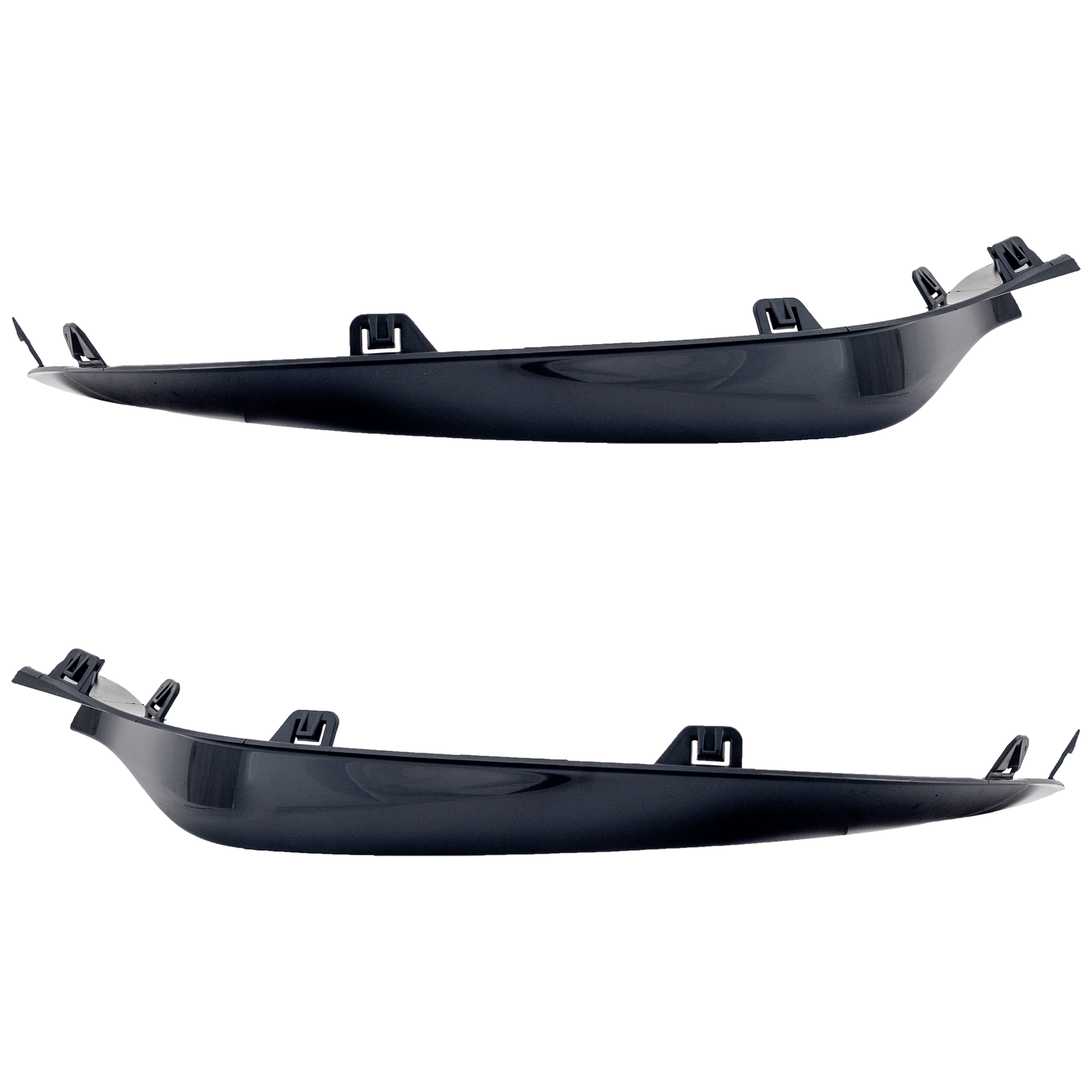 AM E63 AMG 21-23 FRONT BUMPER MOLDING RH AND LH Outer Gloss Black w AMG Package Sedan Wagon SKU SET RM01590085 Partslink MB1047197 MB1046197 OEM 2138852605-2138852505