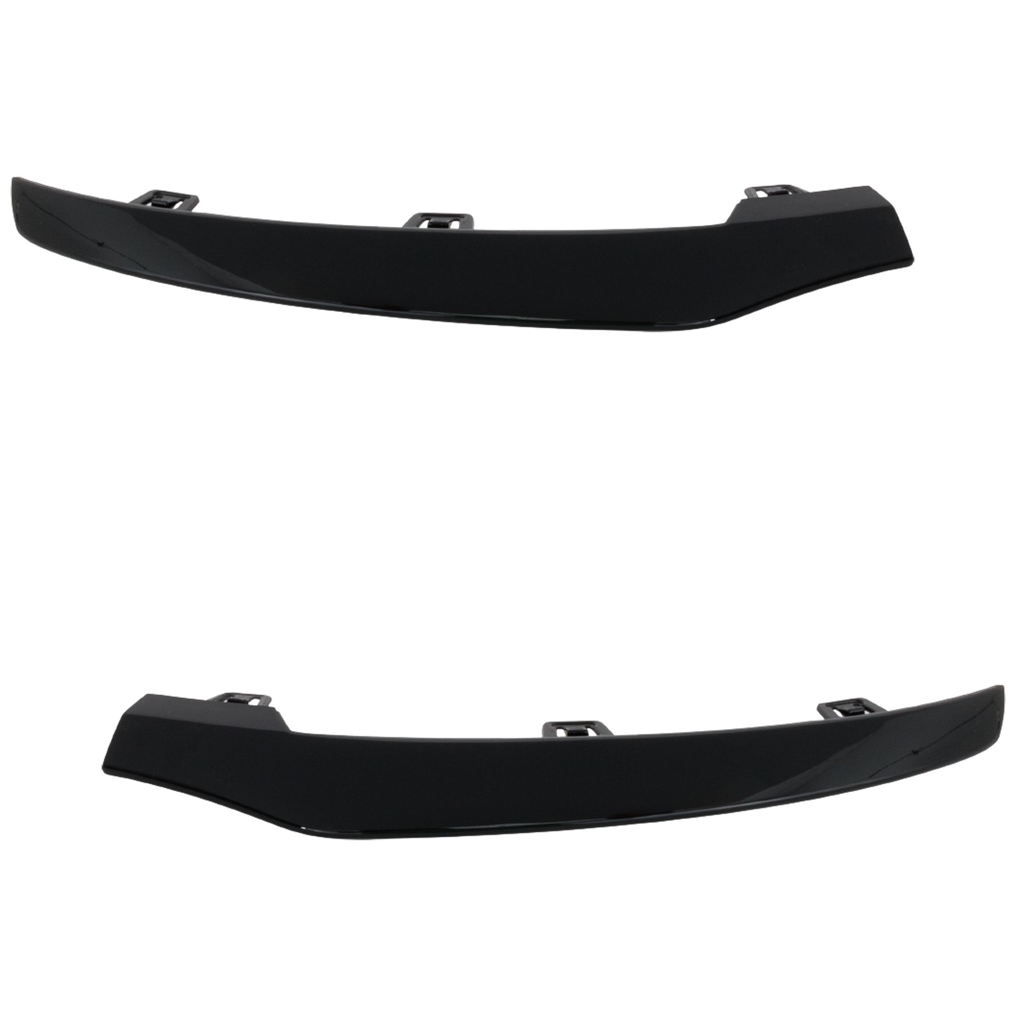 AM GLC43 GLC300-17-19 FRONT BUMPER MOLDING RH AND LH Outer Black Coupe w AMG Styling Package SKU SET RM01590101 Partslink MB1046199 MB1047199 OEM 2538855300-2538855400