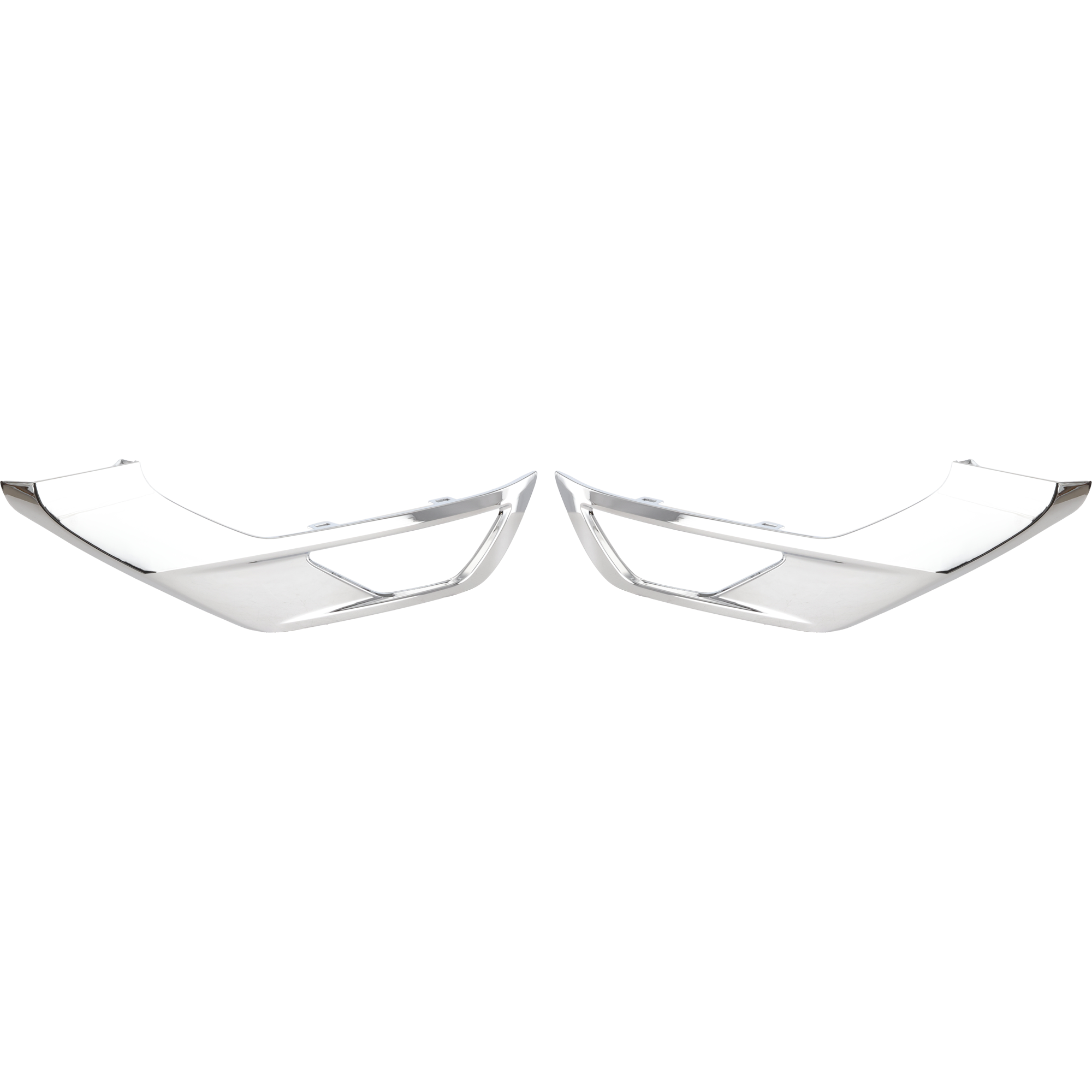 AM OUTLANDER 22-24 FRONT BUMPER MOLDING RH AND LH Lower Garnish Chrome SE SEL Models w Fog Light Holes CAPA SKU SET RM01590149Q Partslink MI1038133C MI1039133C OEM 6407A273-6407A274