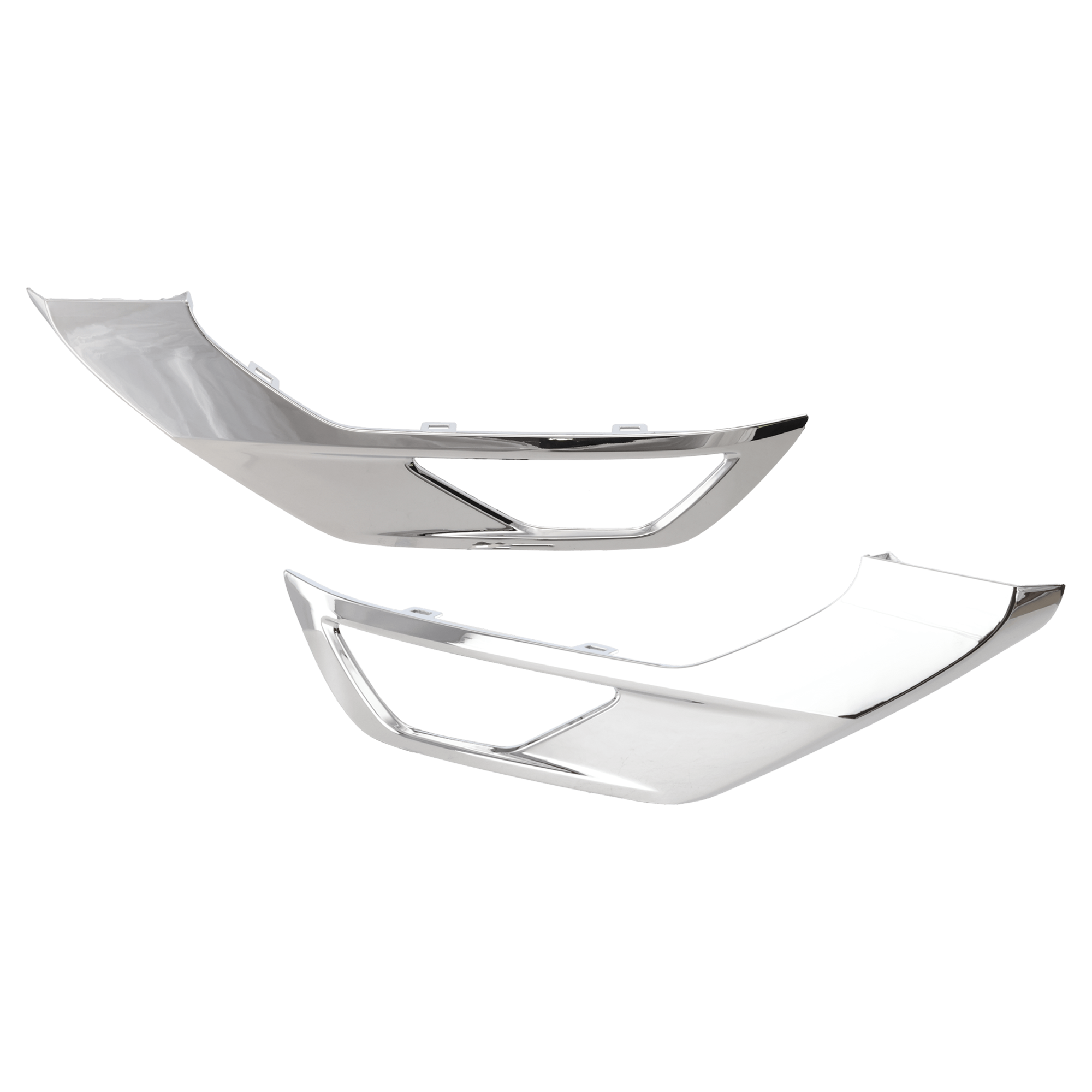 AM OUTLANDER 22-24 FRONT BUMPER MOLDING RH AND LH Lower Garnish Chrome SE SEL Models w Fog Light Holes SKU SET RM01590149 Partslink MI1038133 MI1039133 OEM 6407A273-6407A274