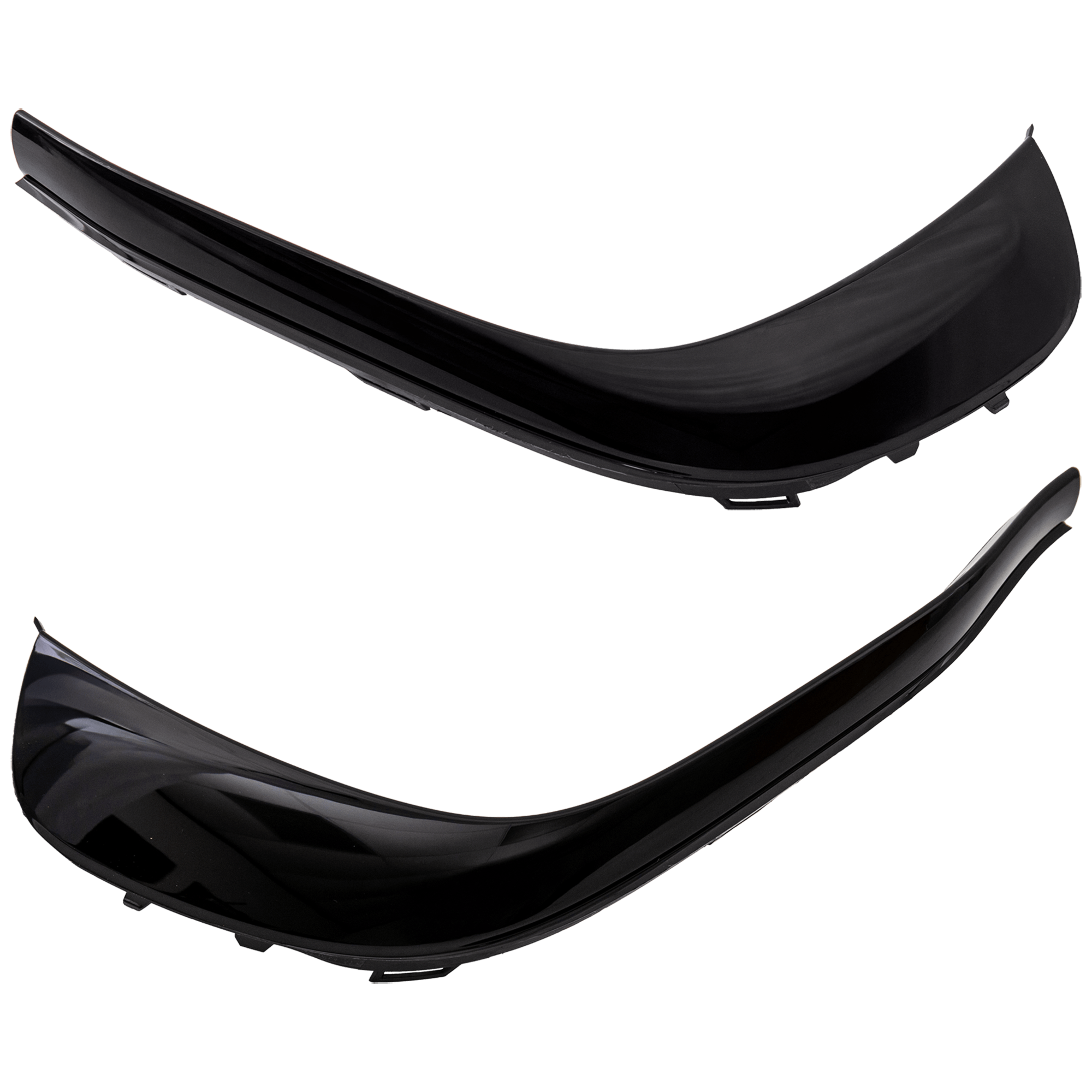AM GLA250 GLA35 AMG 21-23 FRONT BUMPER MOLDING RH AND LH Upper Black w AMG Body Styling SKU SET RM01590163 Partslink MB1046204 MB1047204 OEM 2478852706-2478852806