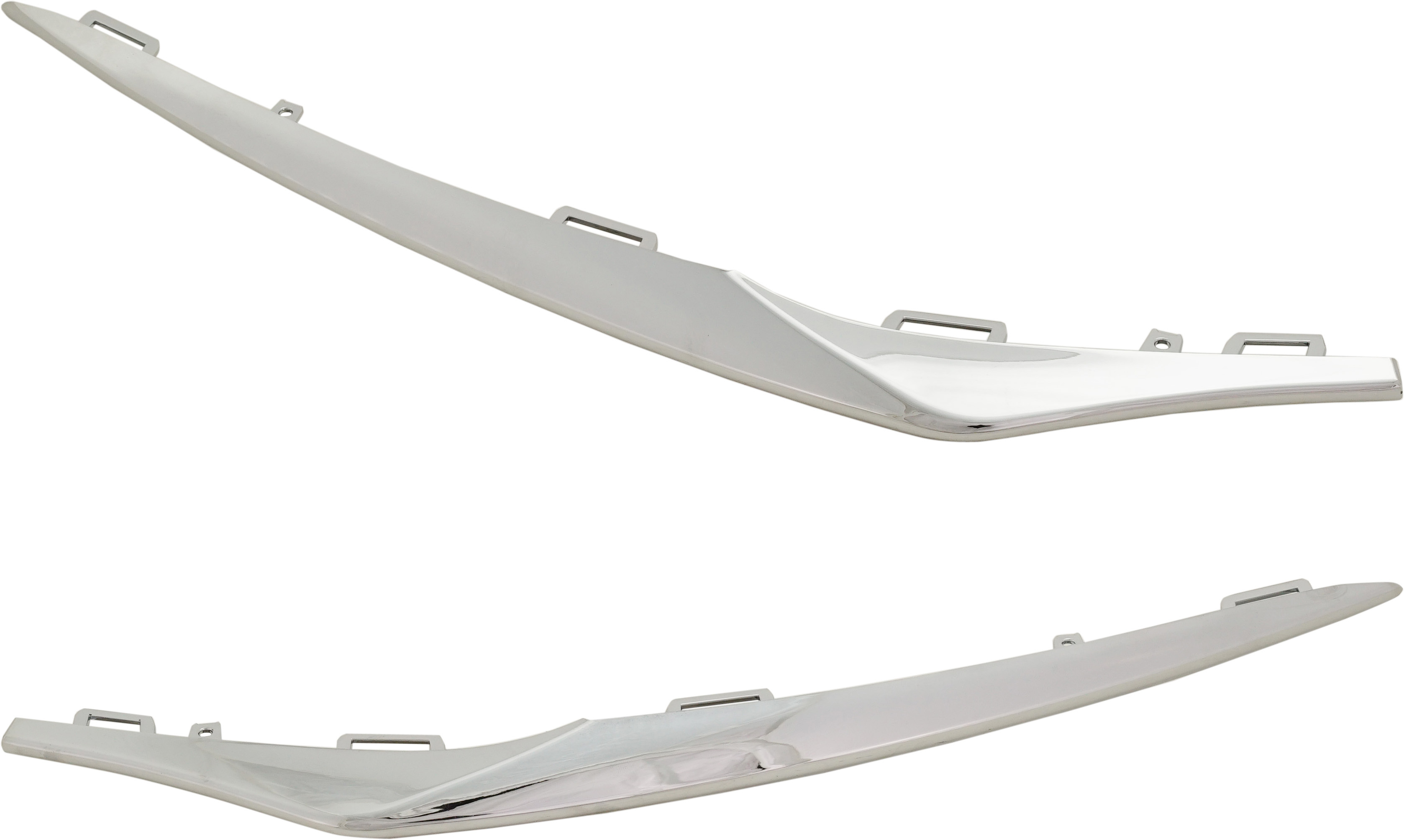 AM CLA250-17-19 FRONT BUMPER MOLDING RH AND LH Lower Chrome w o AMG Pkg SKU SET RM01610035 Partslink MB1047153 MB1046153 OEM 1178854800.00-1178854700.00