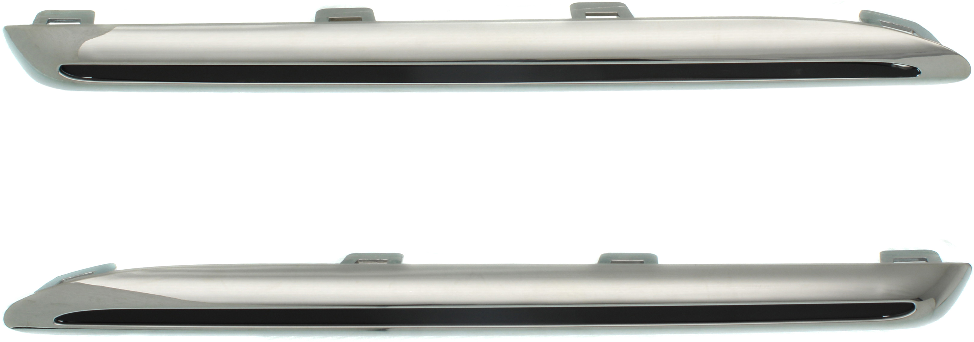 AM E CLASS 17-20 GRILLE MOLDING UPPER Set of 2 RH and LH Chrome w o Luxury Pkg Sdn Wgn SKU SET RM07090001 Partslink MB1212108 MB1213108 OEM 213888017364-2138880173-213888