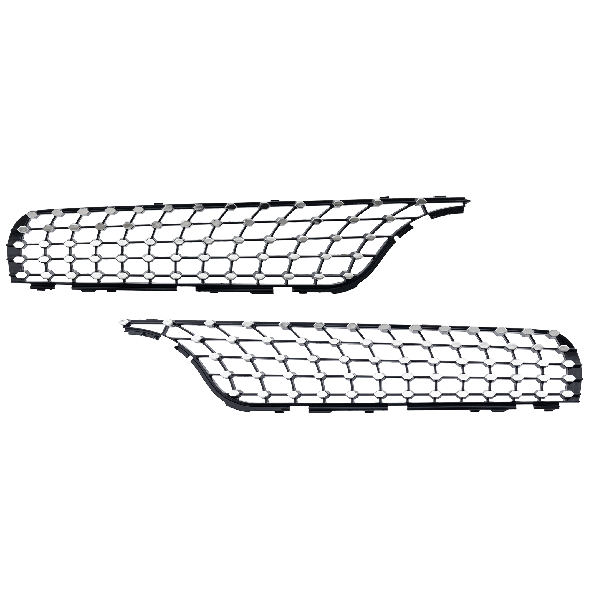 AM GLC300 GLC43 AMG 17-19 GRILLE INSERT RH AND LH Chrome Black GLC300 w AMG Styling Package SKU SET RM07550003 Partslink MB1212112 MB1213112 OEM 2538881300-2538881400