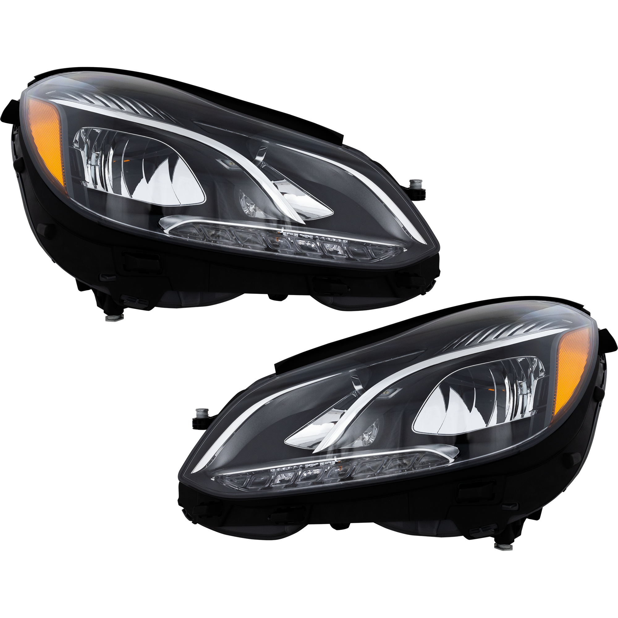 AM E CLASS 14-16 HEAD LAMP RH AND LH Assembly w Static LED Sedan Wagon SKU SET RM10010007 Partslink MB2502219 MB2503219 OEM 2128202139-2128202239