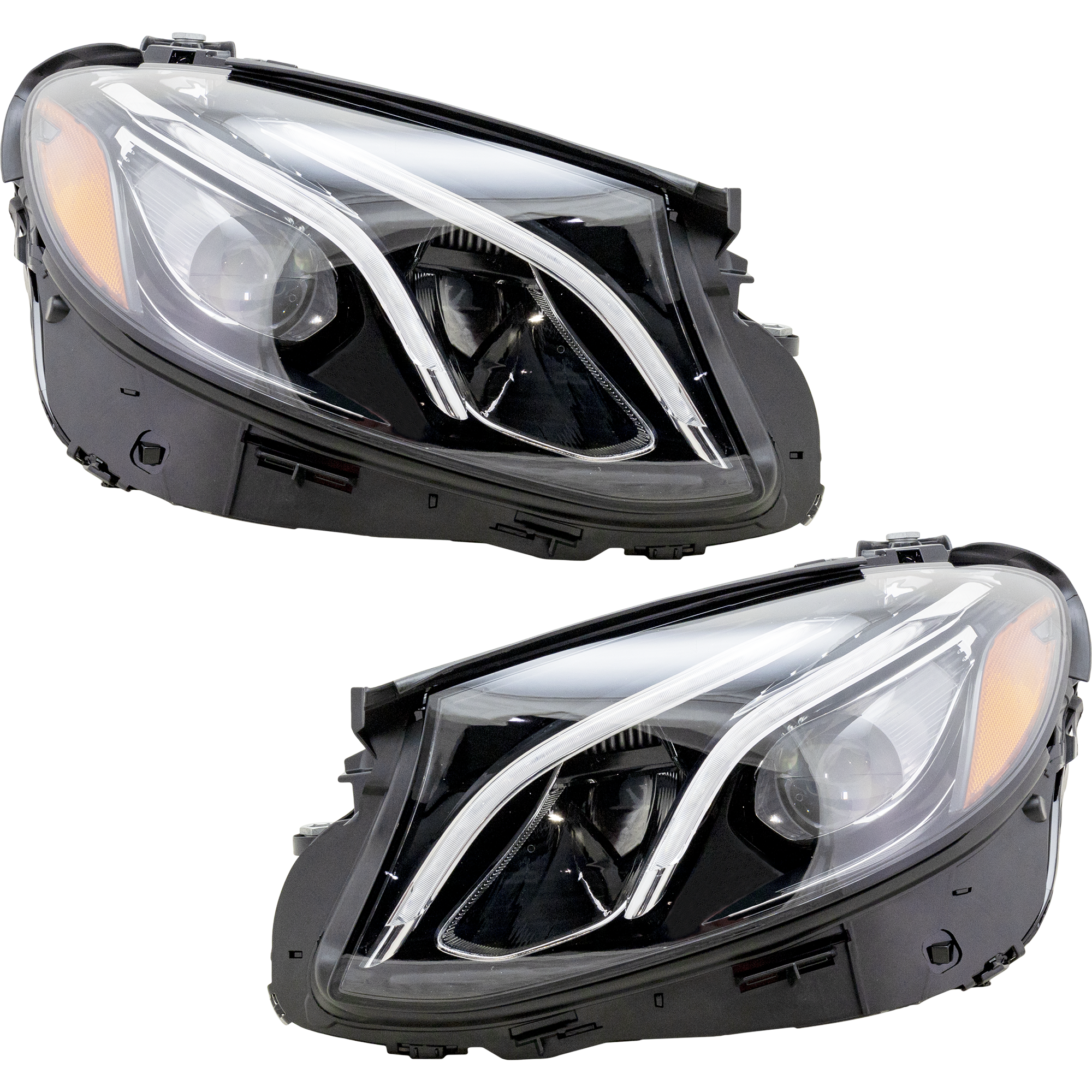 AM E CLASS 17-20 HEAD LAMP RH AND LH Assembly LED w o Adaptive Front Lighting System SKU SET RM10010029 Partslink MB2519110 MB2518110 OEM 2139067001-2139066901