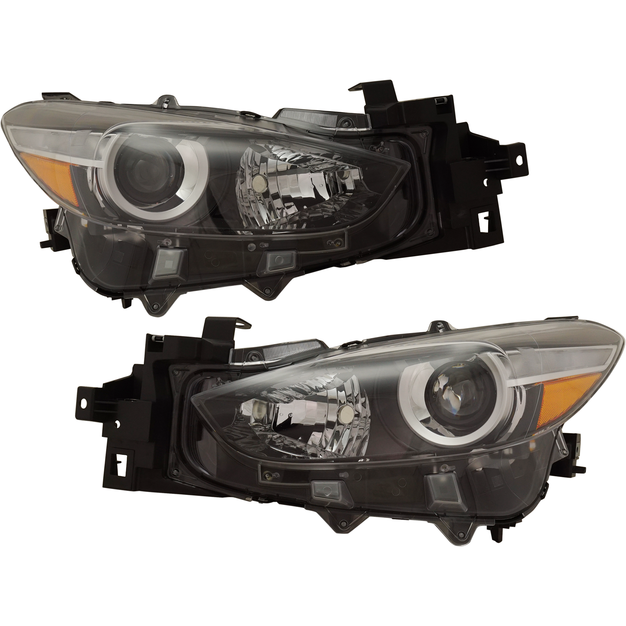 AM MAZDA 3-17-18 HEAD LAMP RH AND LH Lens and Housing Halogen Japan Mexico Built Vehicle SKU SET RM10010041 OEM BABF510K0D PFM BABF510L0D PFM