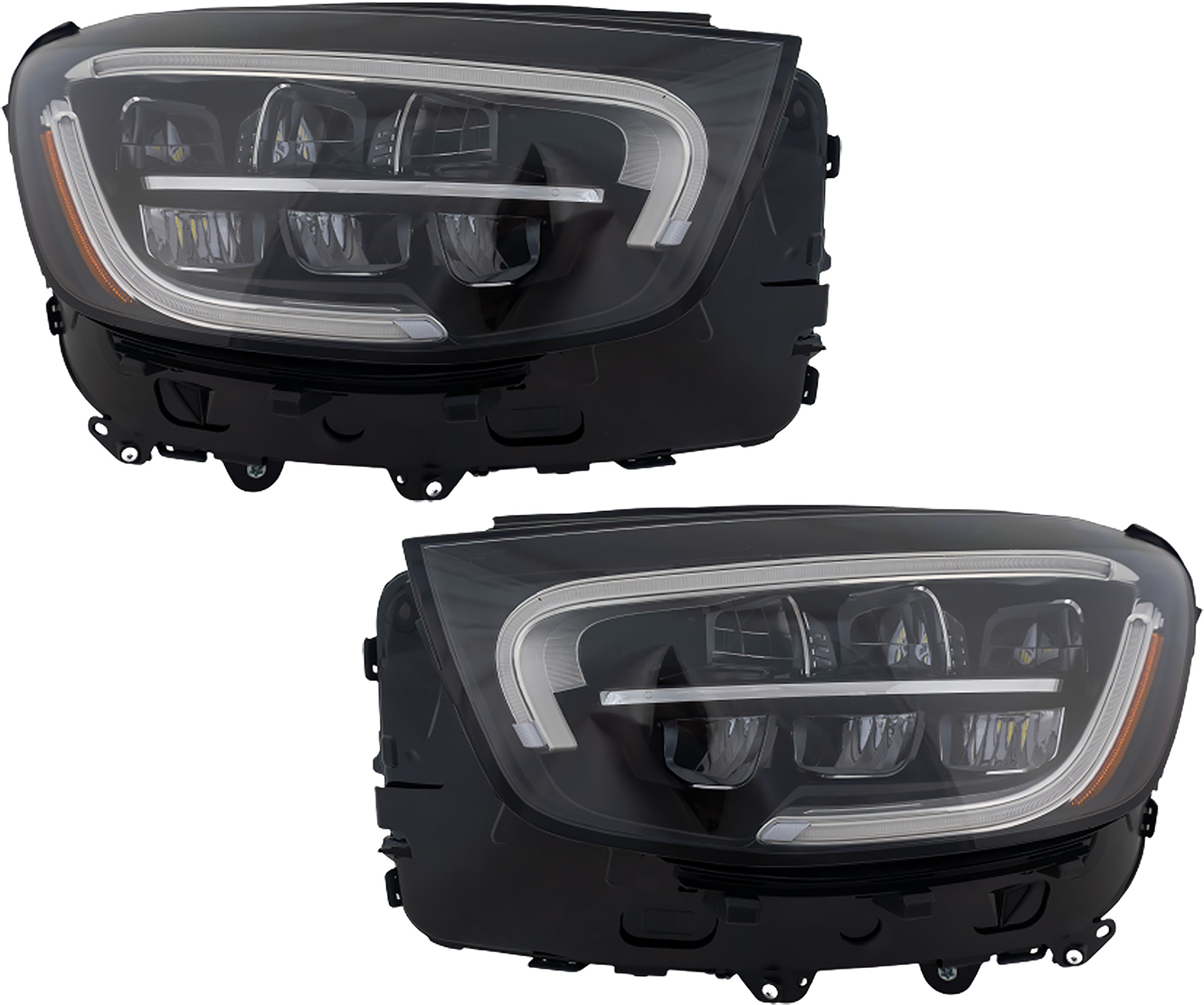 AM GLC CLASS 20-22 HEAD LAMP RH AND LH Assembly LED w o Active Lighting and Adaptive Headlight SKU SET RM10010153A Partslink MB2503262 MB2502262 OEM 2539069203-2539069103