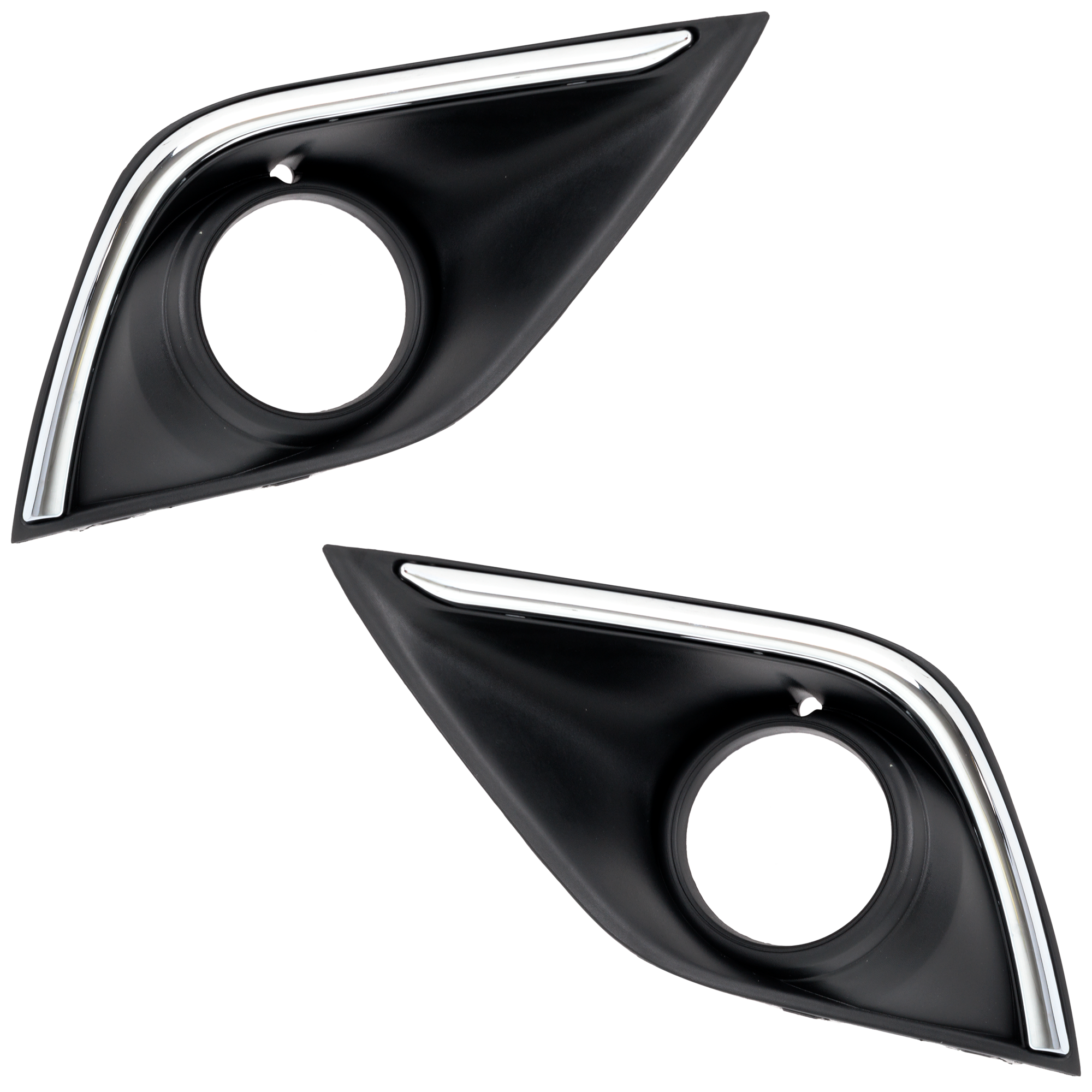 AM OUTLANDER 16-18 FOG LAMP MOLDING RH AND LH Textured Black w Chrome Molding w Halogen Fog Light Holes SKU SET RM10810031 Partslink MI1038122 MI1039122 OEM 6400L215-6400L216