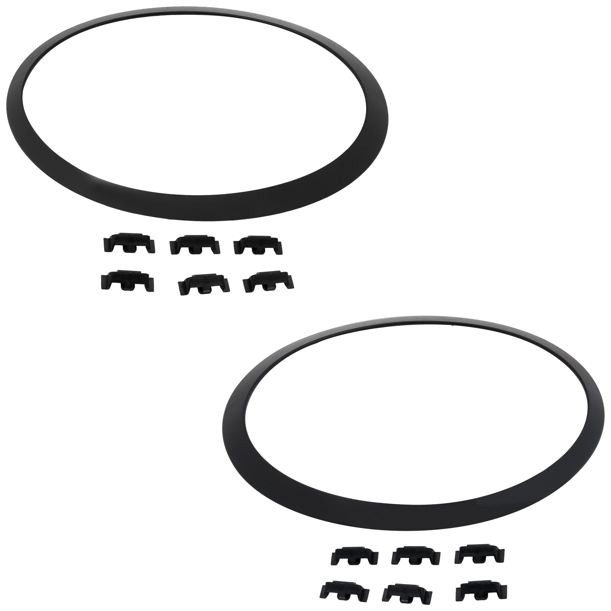 AM COOPER 14-23 HEAD LAMP BEZEL RH AND LH Piano Black Hatchback Convertible SKU SET RM11190005 Partslink MC2507104 MC2506104 OEM 51137449210-51137449209