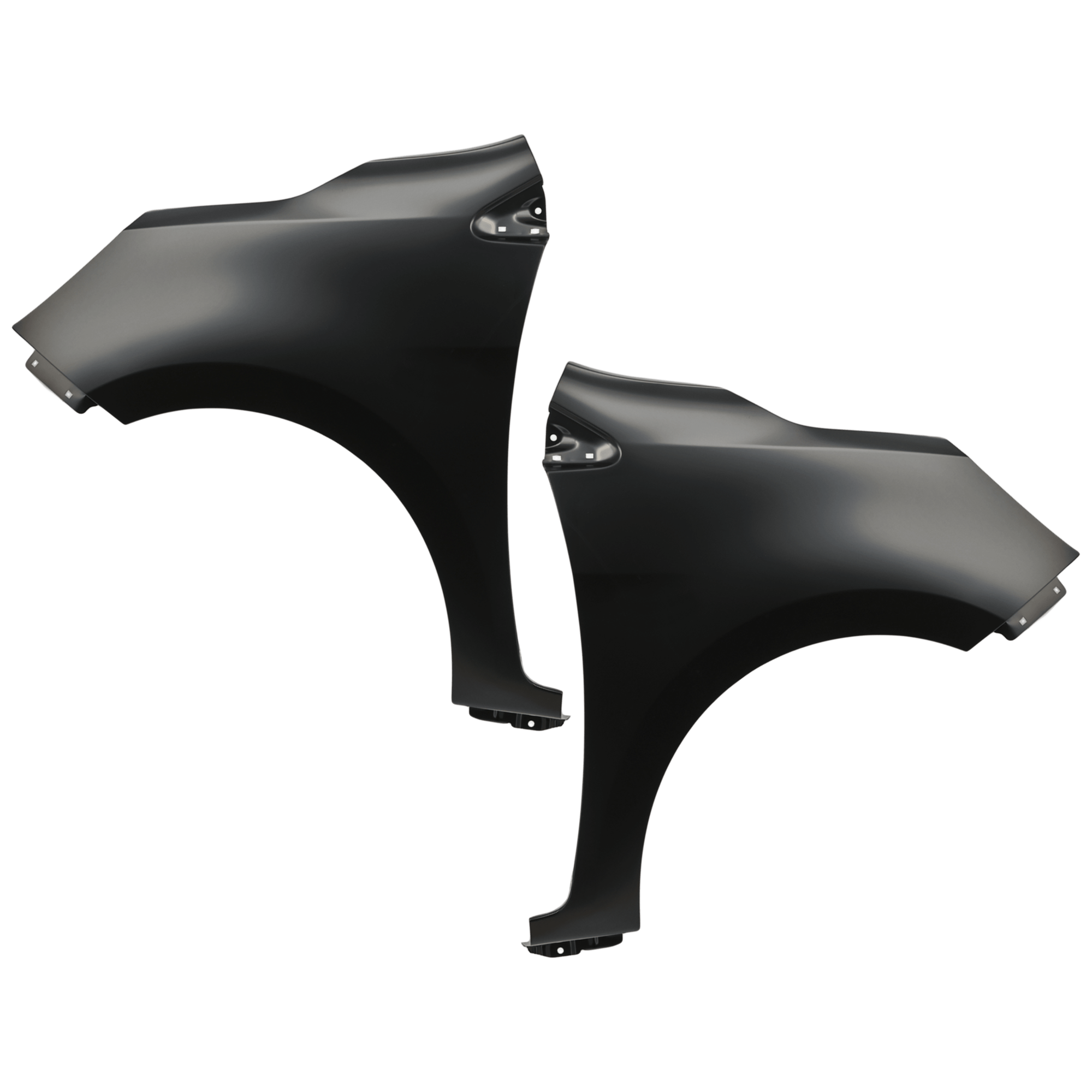AM MIRAGE MIRAGE G4-21-24 FRONT FENDER RH AND LH Black Steel w o Side Repeater Light Holes Mirage G4 SE Model SKU SET RM22010069 Partslink MI1240187 MI1241187 OEM 5220AT69-5220AT70