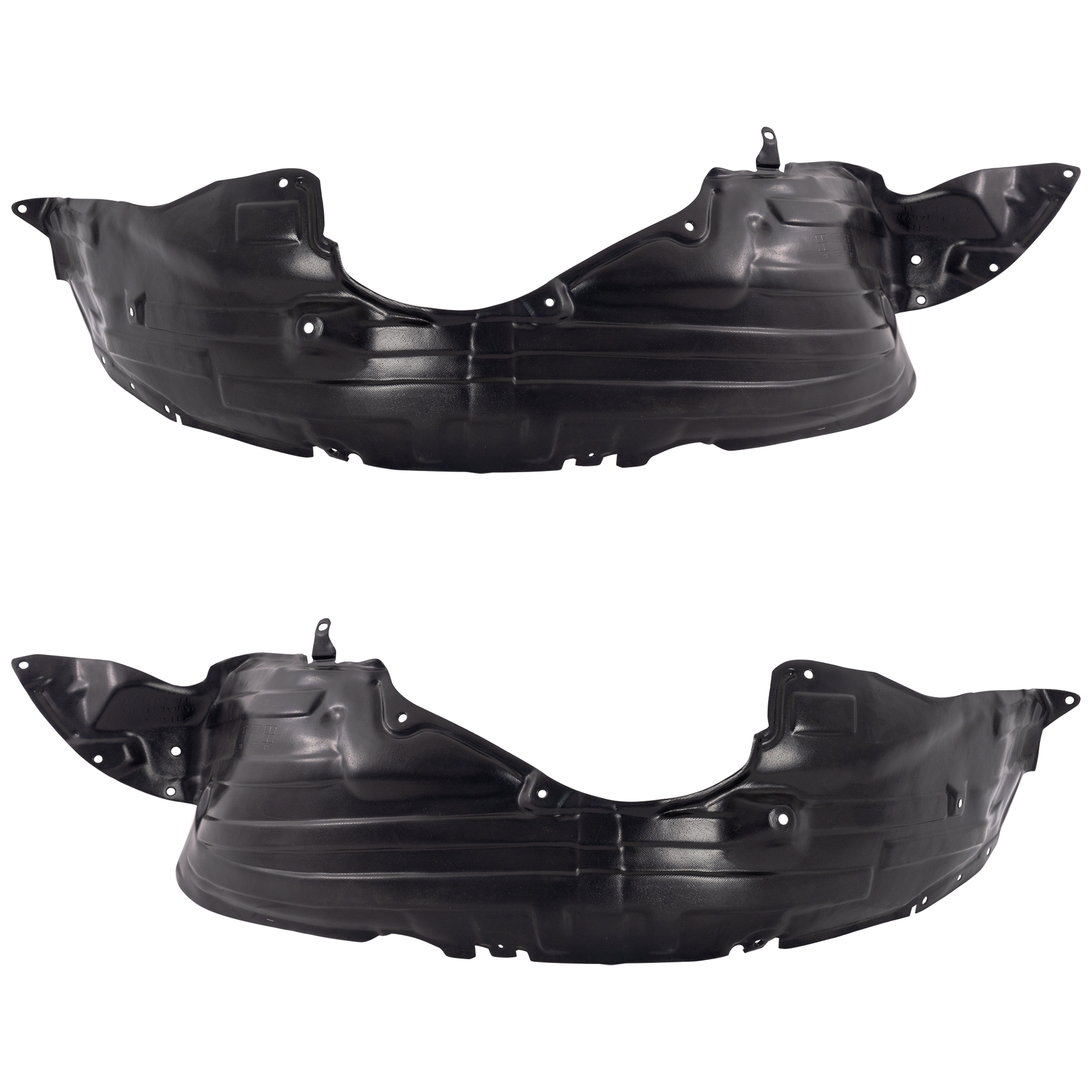AM CX 7-10-12 FRONT FENDER LINER RH AND LH Inner Plastic Vacuum Form SKU SET RM22210095 Partslink MA1248147 MA1249147 OEM EH4456130 EH4456140