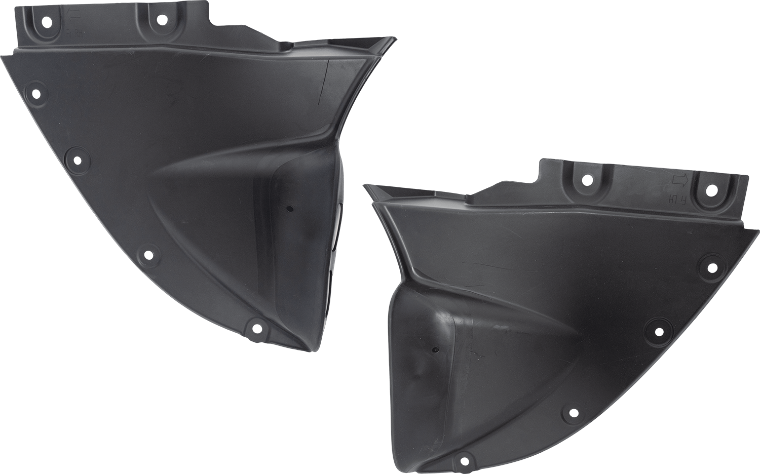 AM CX 5-22-25 FRONT FENDER LINER RH AND LH Front Section Injection Form w o Insulation Foam CAPA SKU SET RM22210113Q Partslink MA1250124C MA1251124C OEM KPF156114 KPF156115