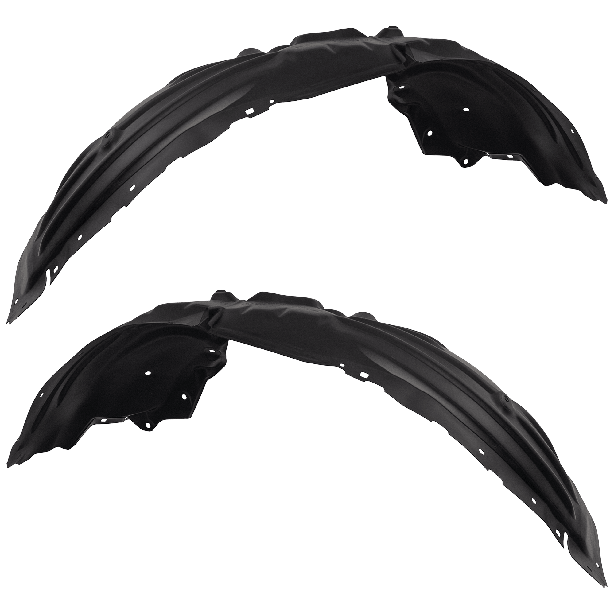 AM CX 5-22-24 FRONT FENDER LINER RH AND LH Rear Section Vacuum Form w o Insulation Foam CAPA SKU SET RM22210123Q Partslink MA1248158C MA1249158C OEM KPF156130 KPF156140