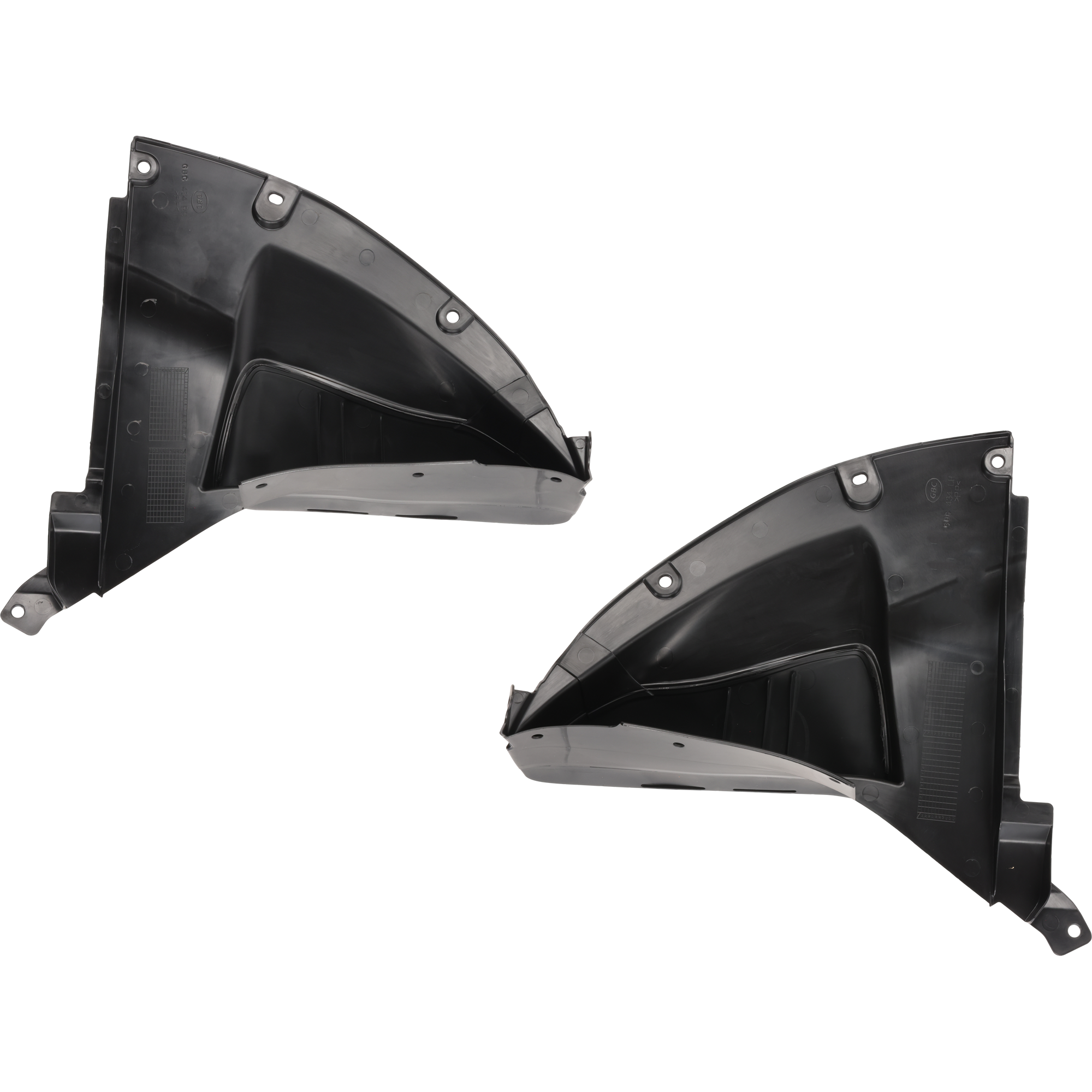 AM CX 90-24-25 FRONT FENDER LINER RH AND LH Front Section Injection Form w o Insulation Foam SKU SET RM22210135 Partslink MA1250125 MA1251125 OEM KMV656114A KMV656115A