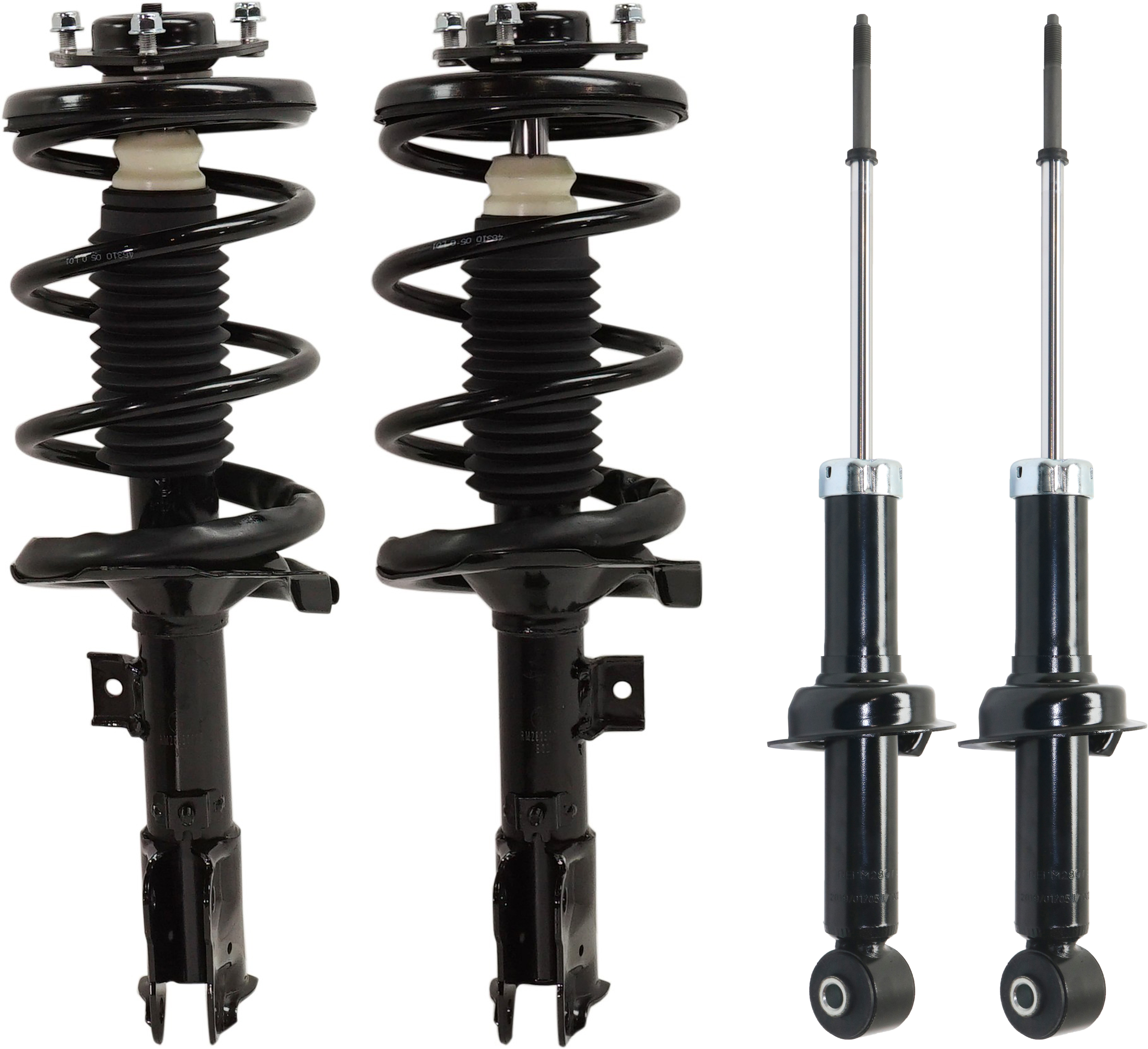 AM LANCER 08-11 FRONT AND REAR SHOCK AND FULLY LOADED STRUT RH AND LH Set of 4 Gas Charged Twin tube SKU SET RM28050019-4 A OEM 172356-1331664L 2331664L 4060A