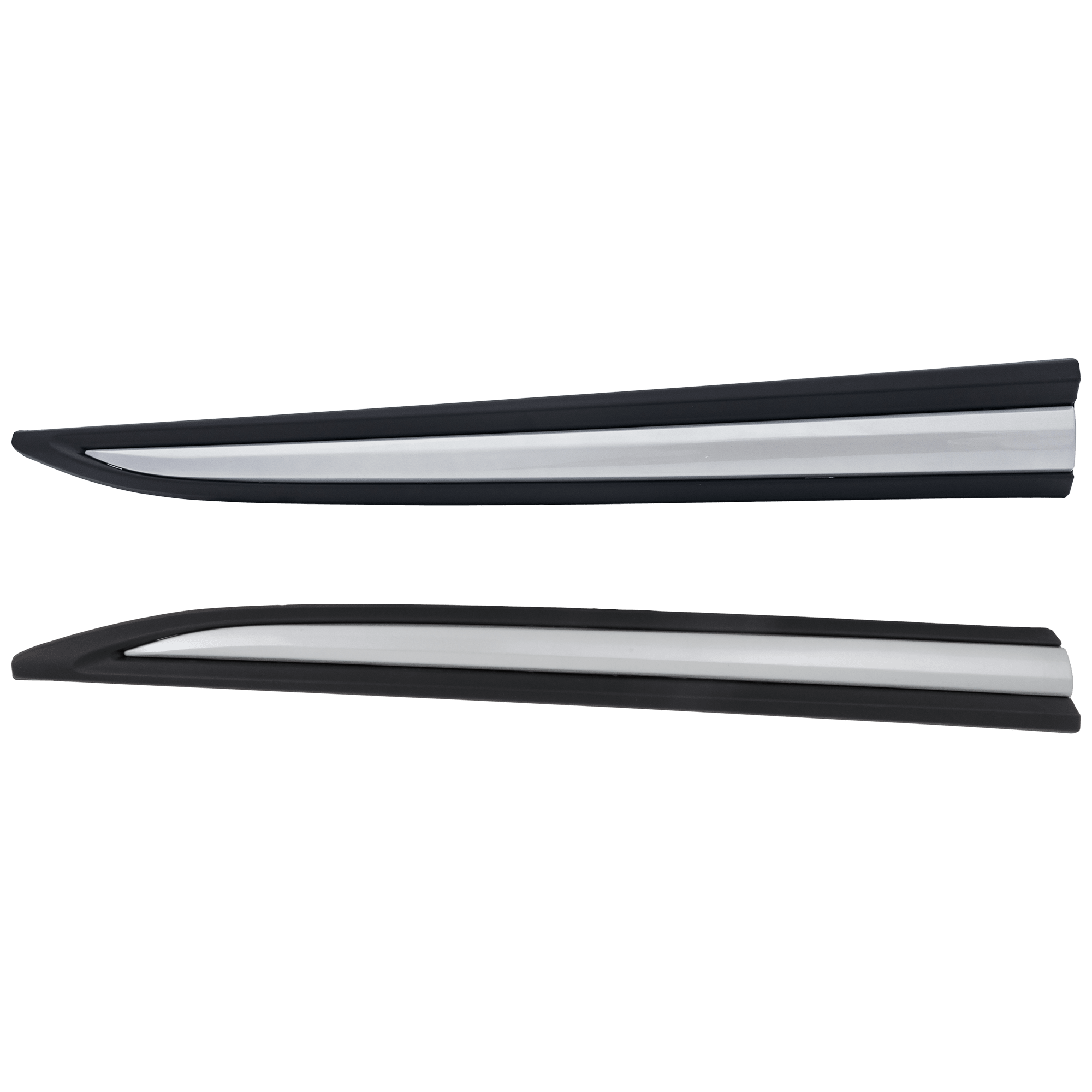 AM OUTLANDER 16-20 FRONT DOOR MOLDING RH AND LH Lower Assembly Black and Silver Adhesive Type To 6-19 SKU SET RM46170005 Partslink MI1305100 MI1304100 OEM 5727A484-5727A483