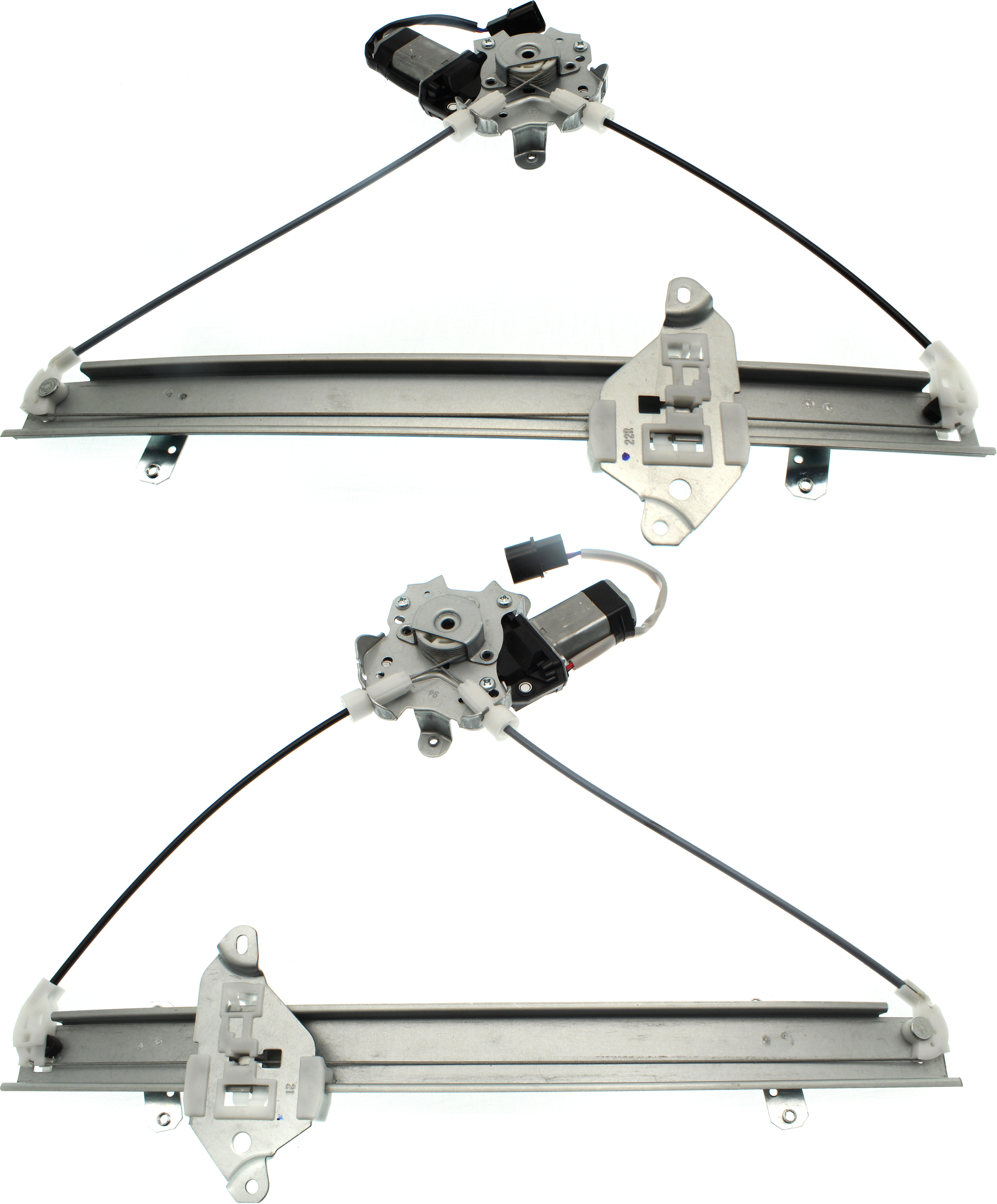 AM OUTLANDER 03-06 FRONT WINDOW REGULATOR RH and LH Power w Motor SKU SET RM46290015 Partslink MI1350127 MI1351127 OEM MR573877 PFM MR573878 PFM
