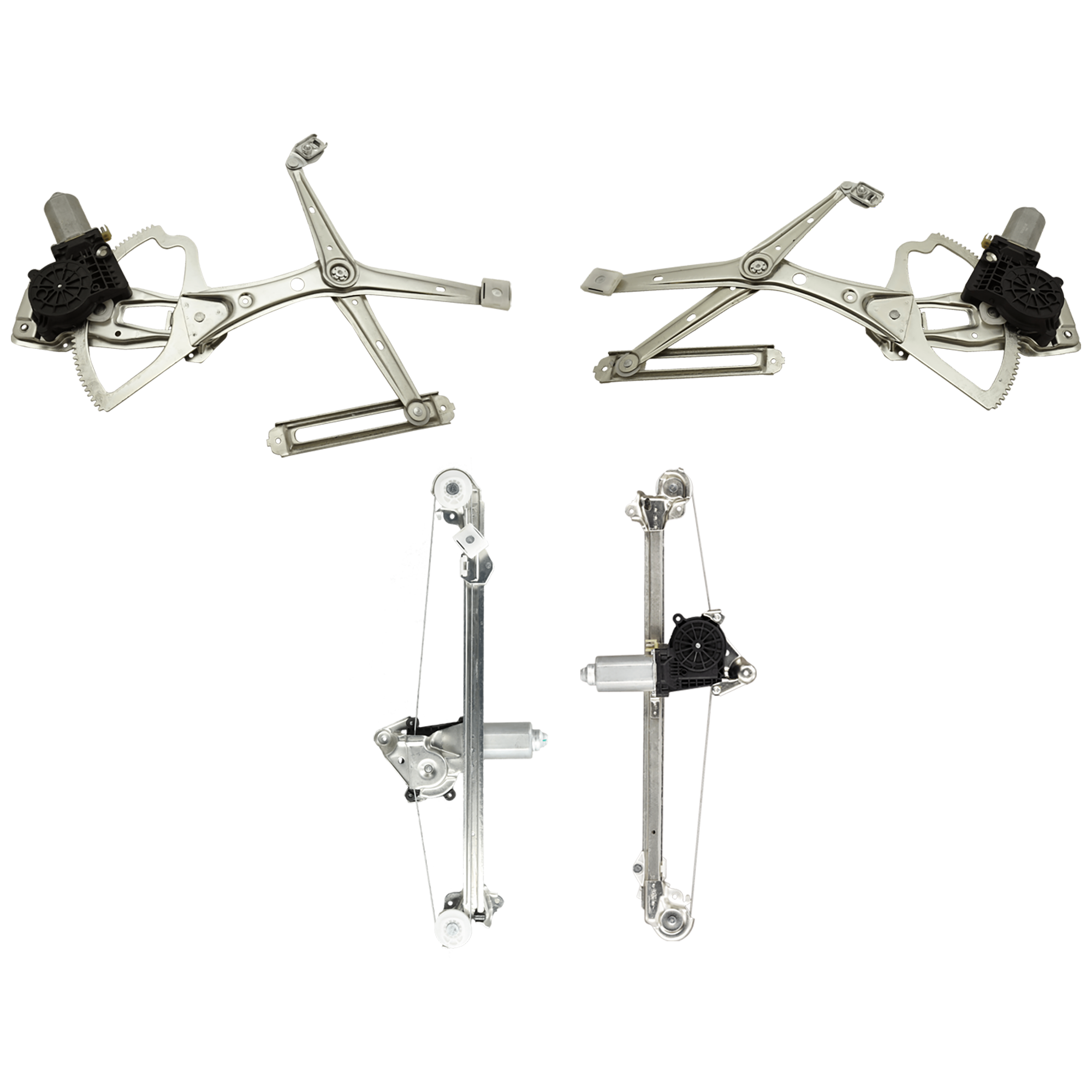 AM E320 E430-98-99 FRONT AND REAR WINDOW REGULATOR RH AND LH Power w Motor For Models With 2 Wires Without Anti Pinch SKU SET RM49170021-4 OEM 2107201146 PFM 2108205742-2107