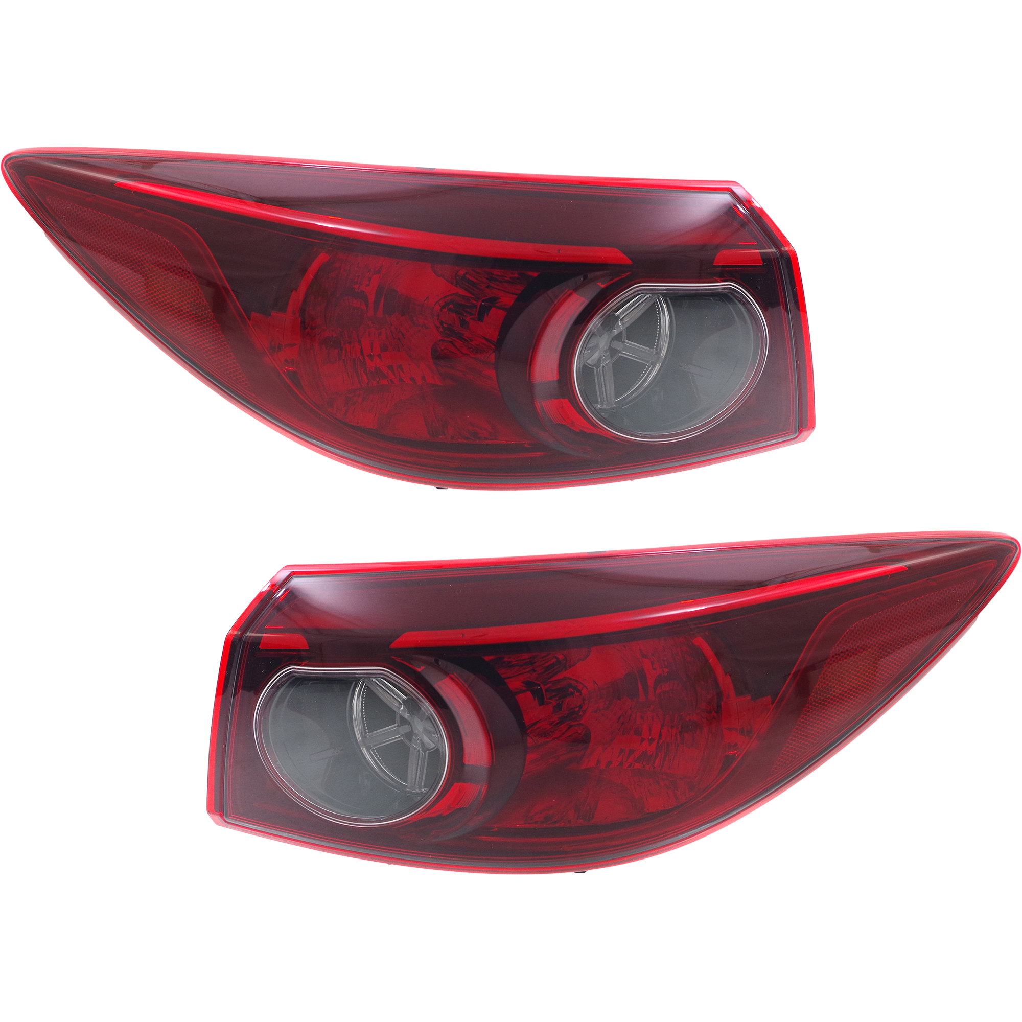 AM MAZDA 3-14-15 TAIL LAMP RH AND LH Outer Assembly Bulb Type Sedan Mexico Built Vehicle CAPA SKU SET RM73010005Q Partslink MA2805123C MA2804123C OEM BJT151150A BJT151160A