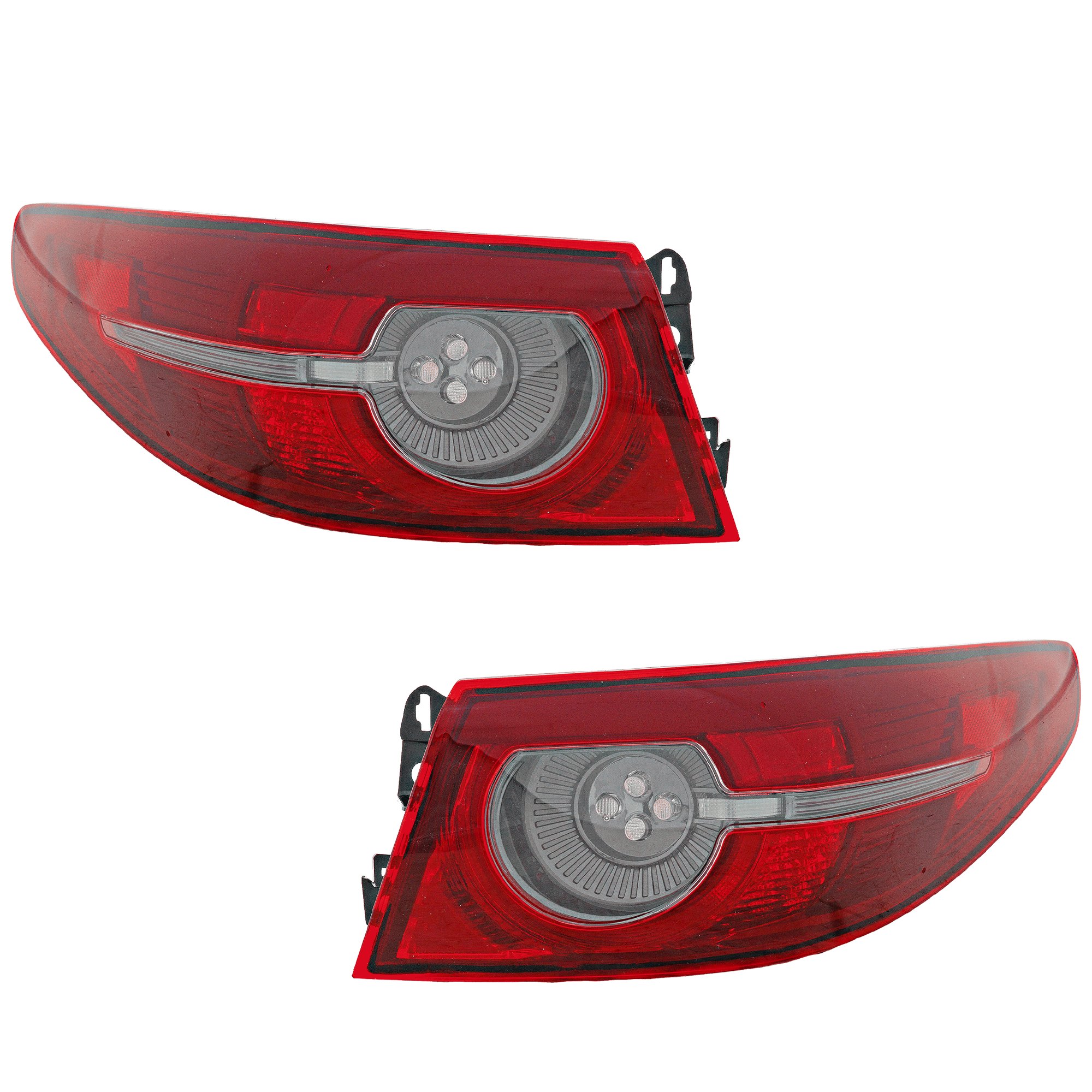 AM MAZDA 3-19-21 TAIL LAMP RH AND LH Outer Assembly LED w o Signature Lighting Sedan CAPA SKU SET RM73010095AQ Partslink MA2804132C MA2805132C OEM BCJH51150A BCJH51160A