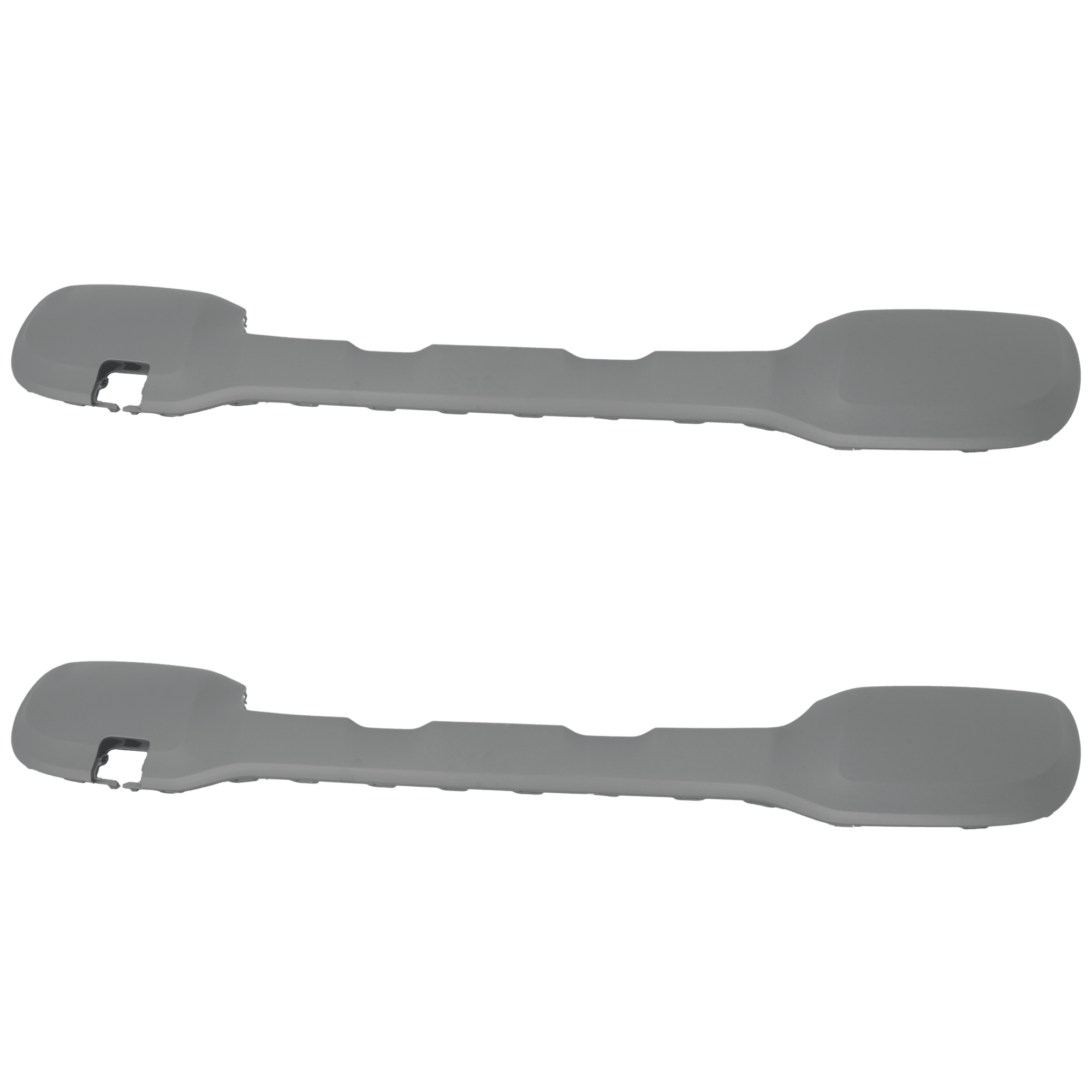 AM GLA250-18-20 REAR BUMPER MOLDING RH AND LH Textured Silver Gray w o AMG Package w o Night Package CAPA SKU SET RM76350021Q 2 Partslink MB1195140C OEM 1568851400-1568852400