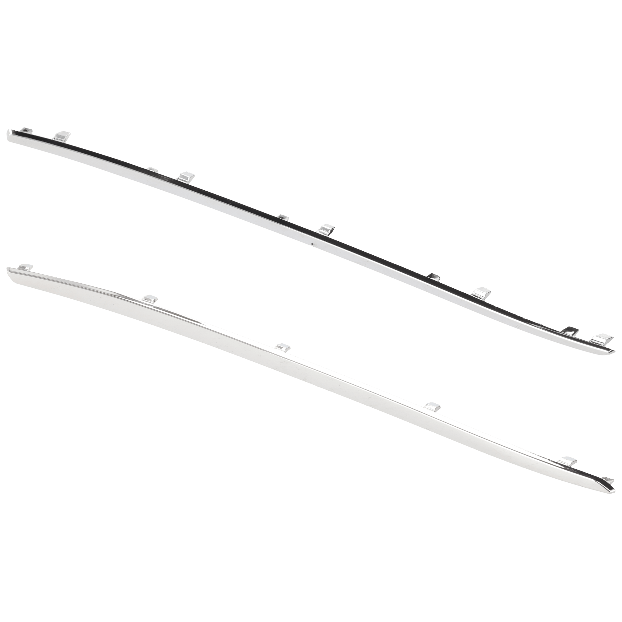AM E CLASS 14-17 REAR BUMPER MOLDING RH AND LH Side Impact Strip Chrome w o AMG Package SKU SET RM76350053 Partslink MB1158115 MB1159115 OEM 2078800182-2078800282